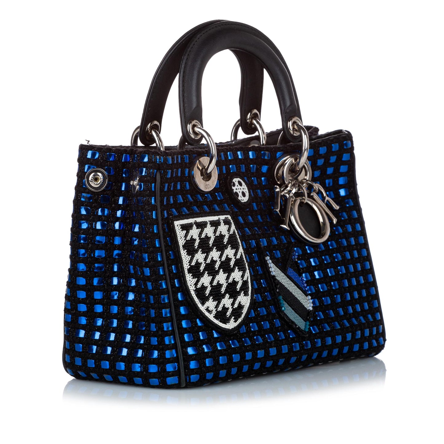Dior Lady Metallic Tweed Satchel Shg Satchel Bag