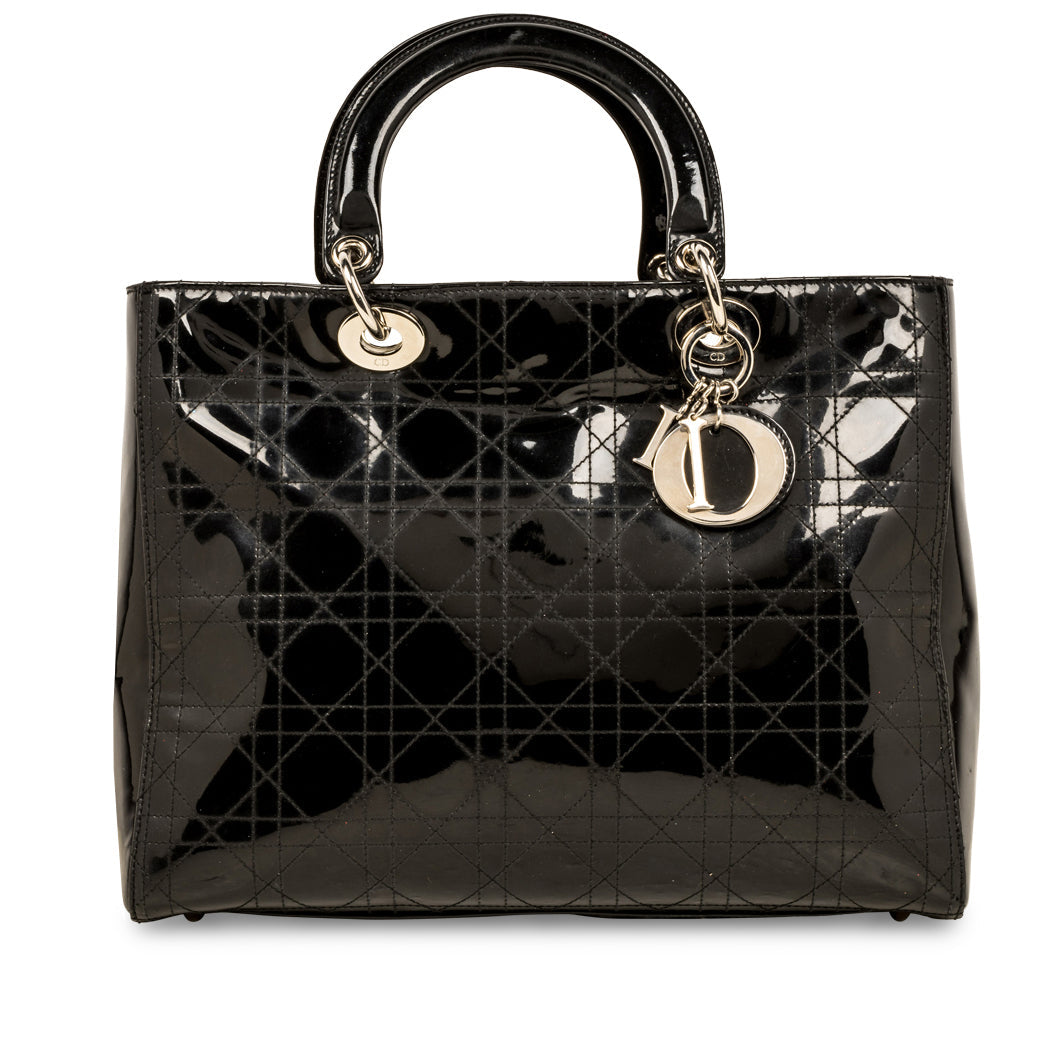 Dior Christian Lady Shoulder Bag Patent Large Dior Large Patent