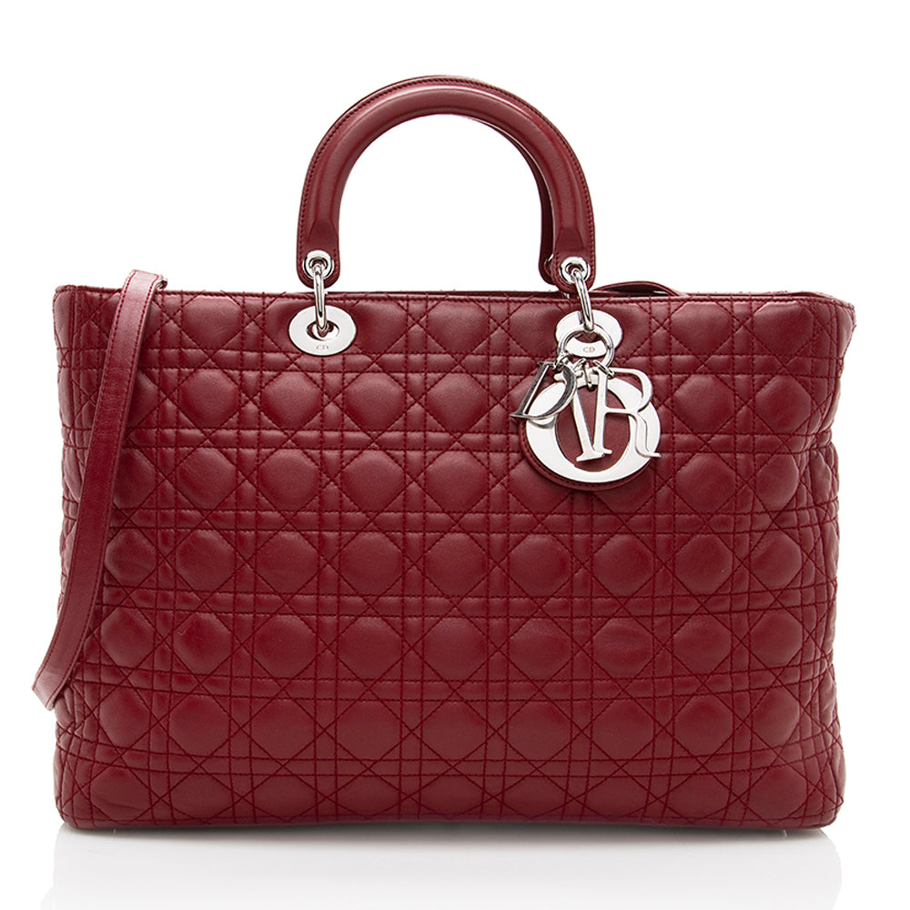 Dior Lady Extra Tote Shf Lambskin Large Tote Bag
