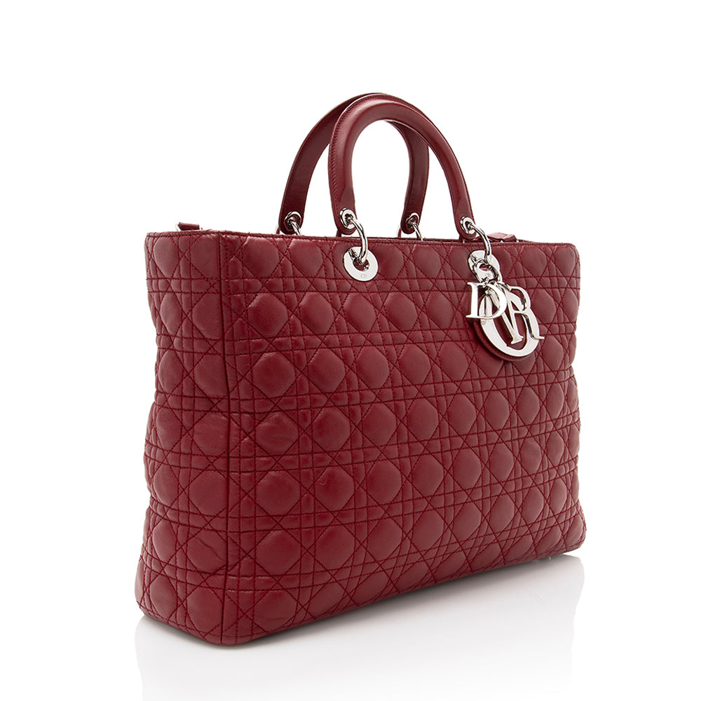 Dior Lady Extra Tote Shf Lambskin Large Tote Bag