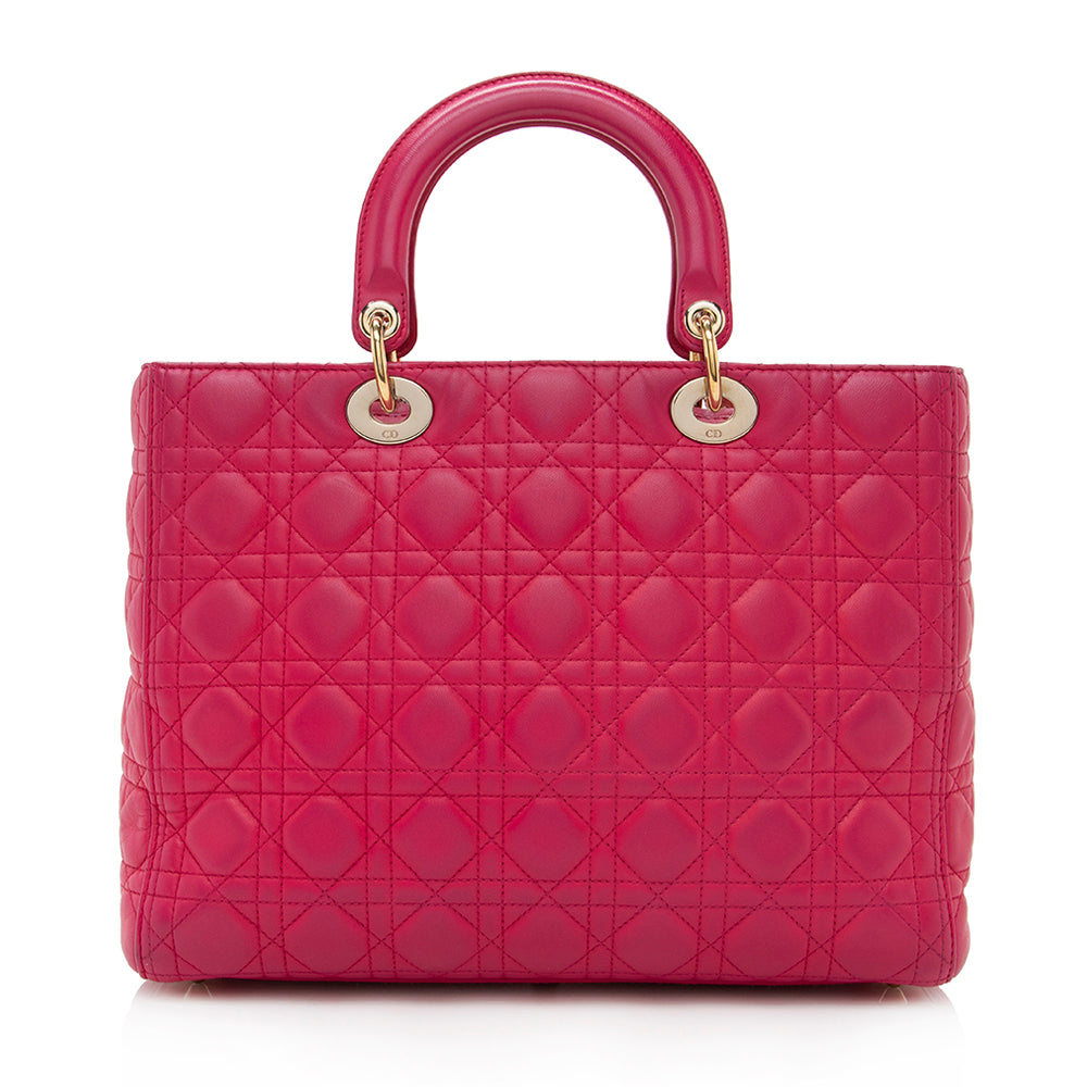 Dior Lady Tote Final Sale Shf Lambskin Large Tote Bag