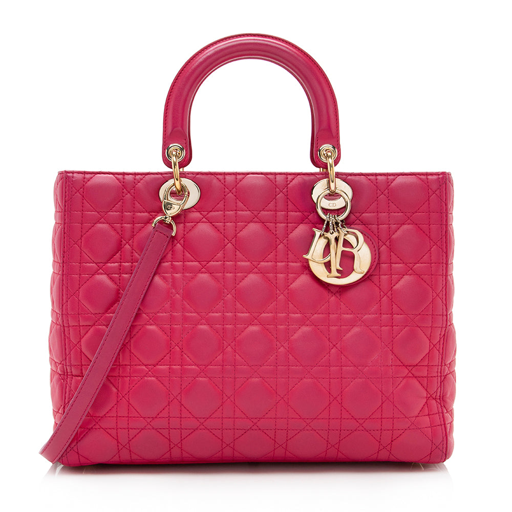 Dior Lady Tote Final Sale Shf Lambskin Large Tote Bag