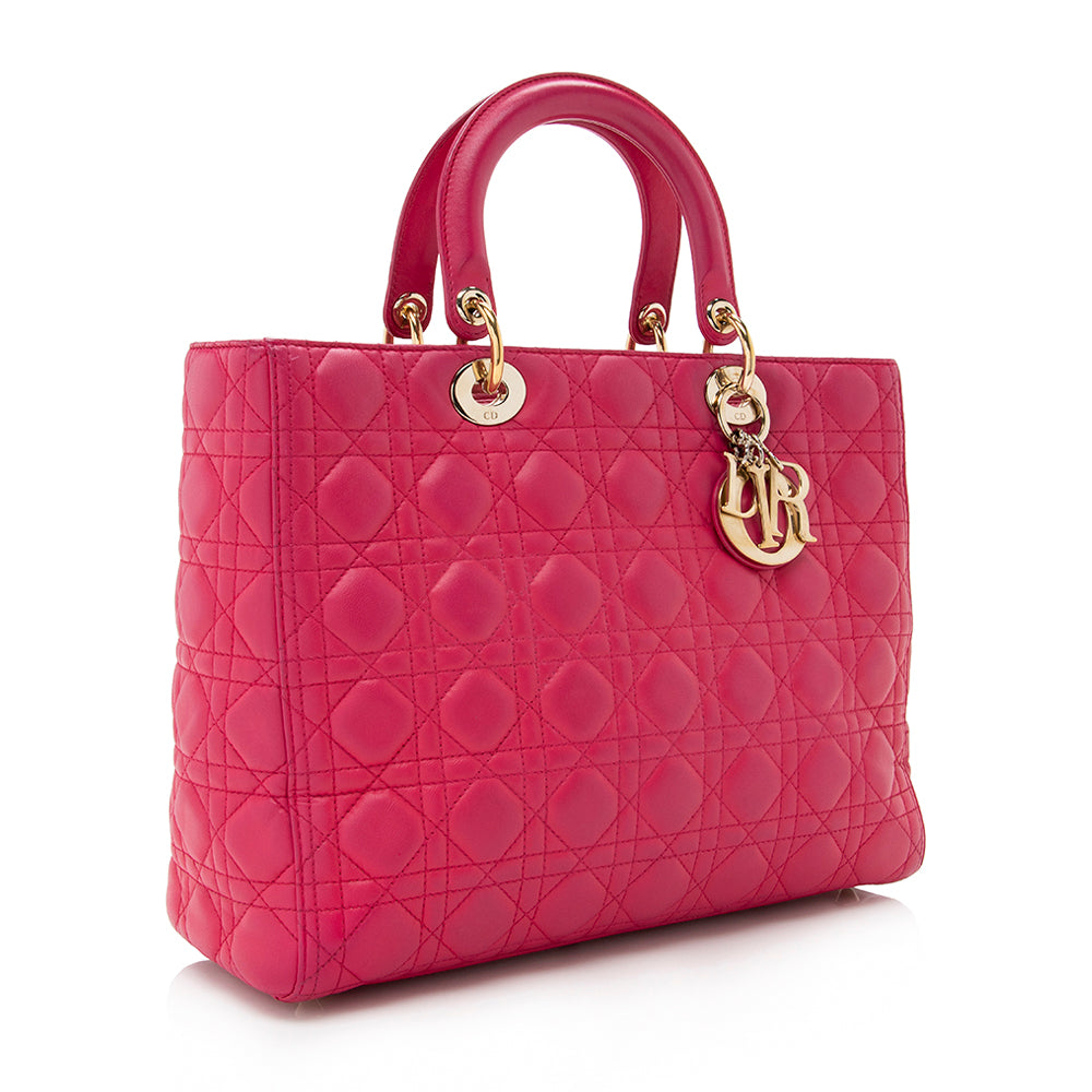 Dior Lady Tote Final Sale Shf Lambskin Large Tote Bag