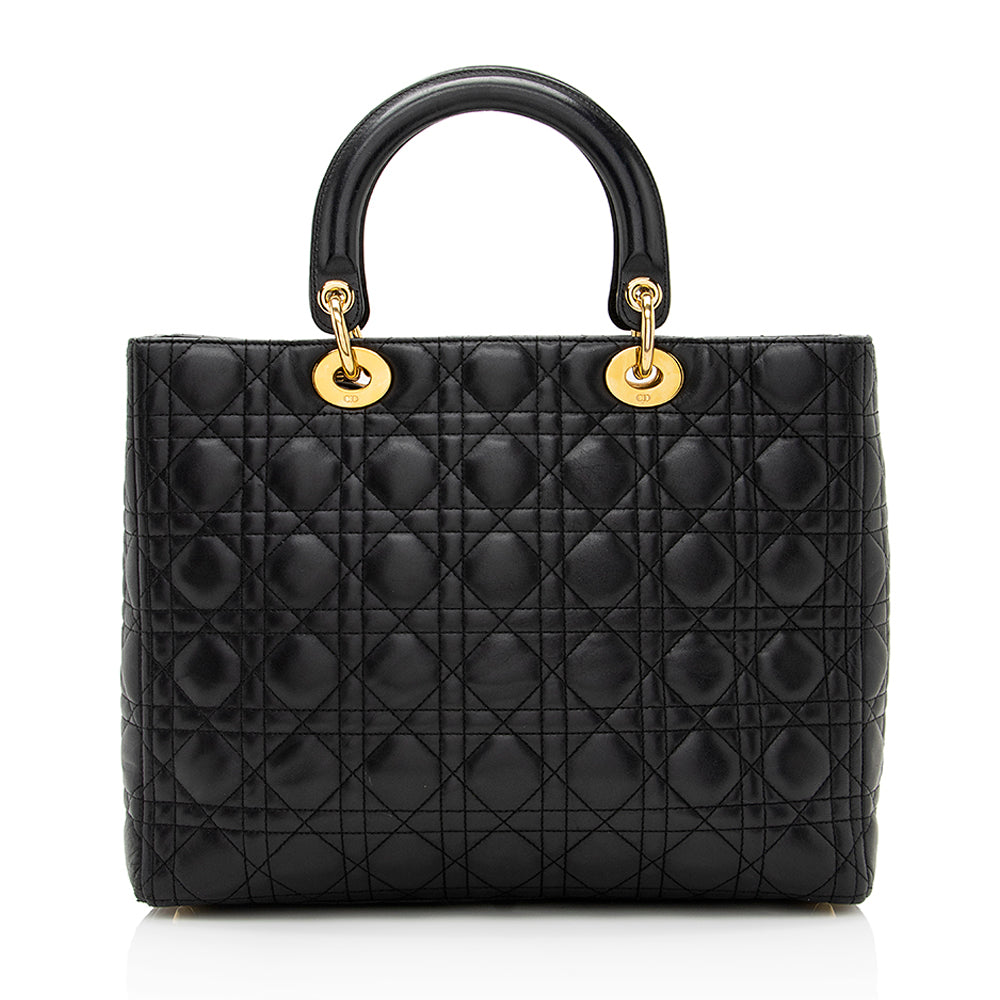 Dior Lady Tote Shf Lambskin Large Tote Bag