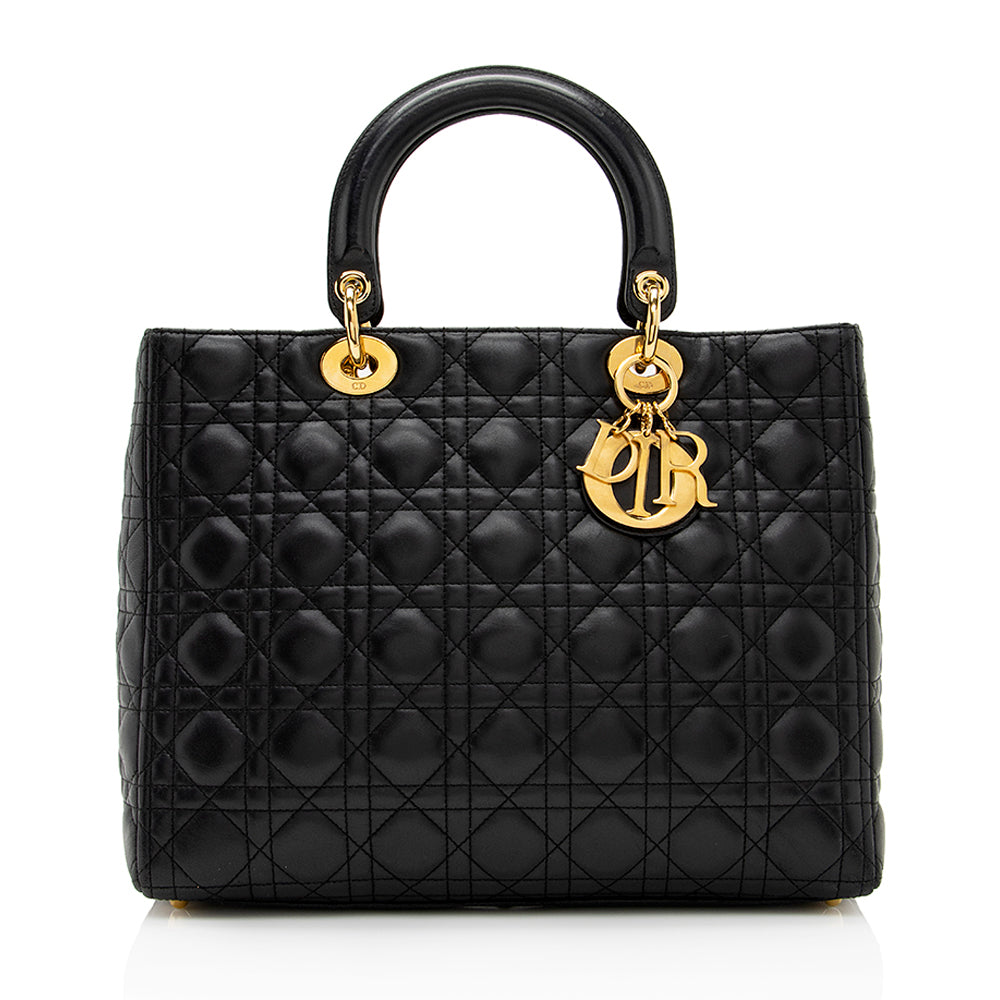 Dior Lady Tote Shf Lambskin Large Tote Bag