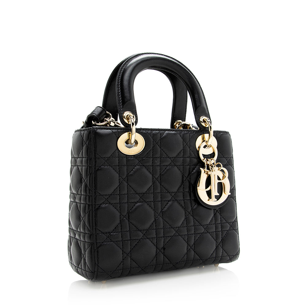 Dior My Lady Lucky Badges Tote Shf Lambskin Small Tote Bag