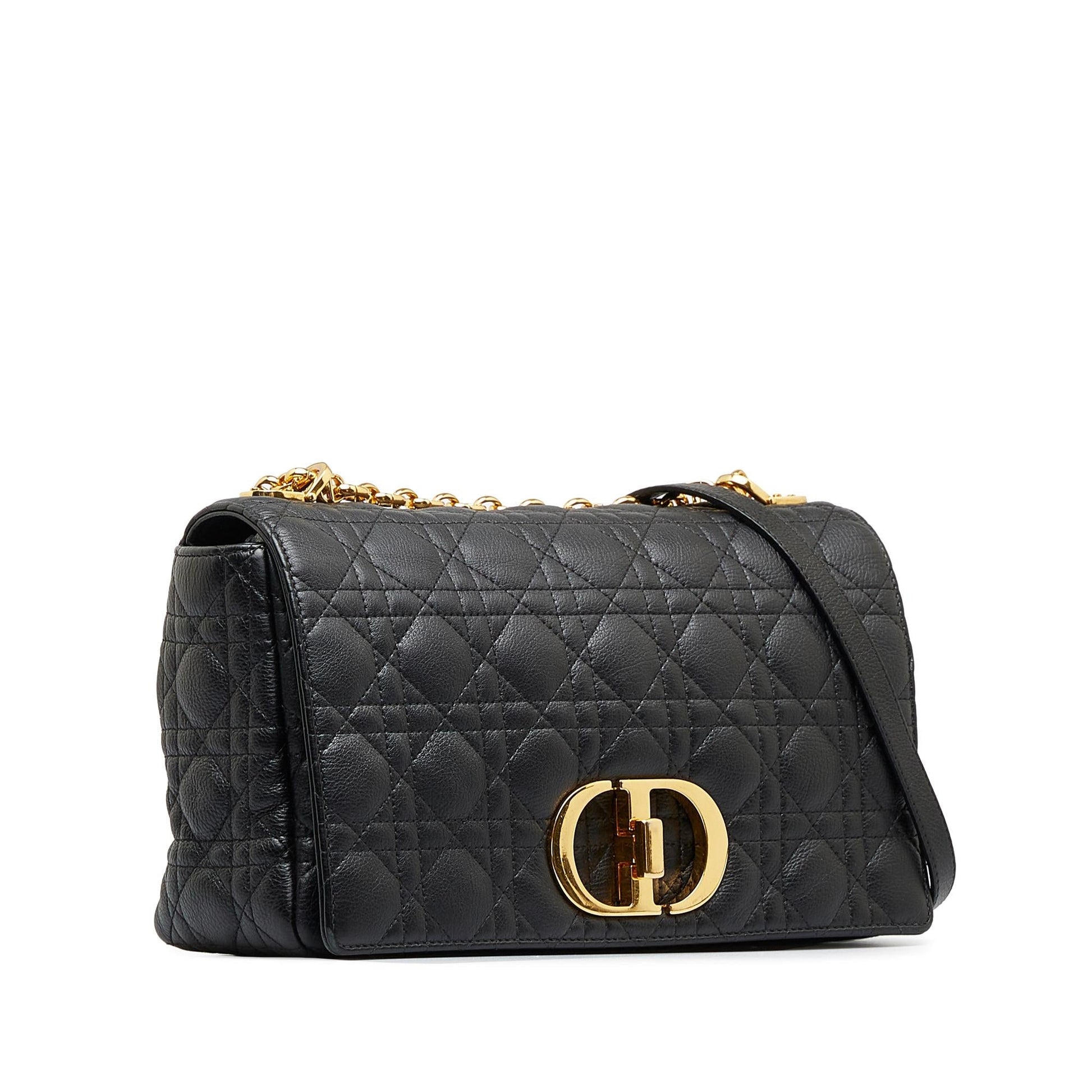 Dior Cannage Caro Shg Wqowed Crossbody Bag Large
