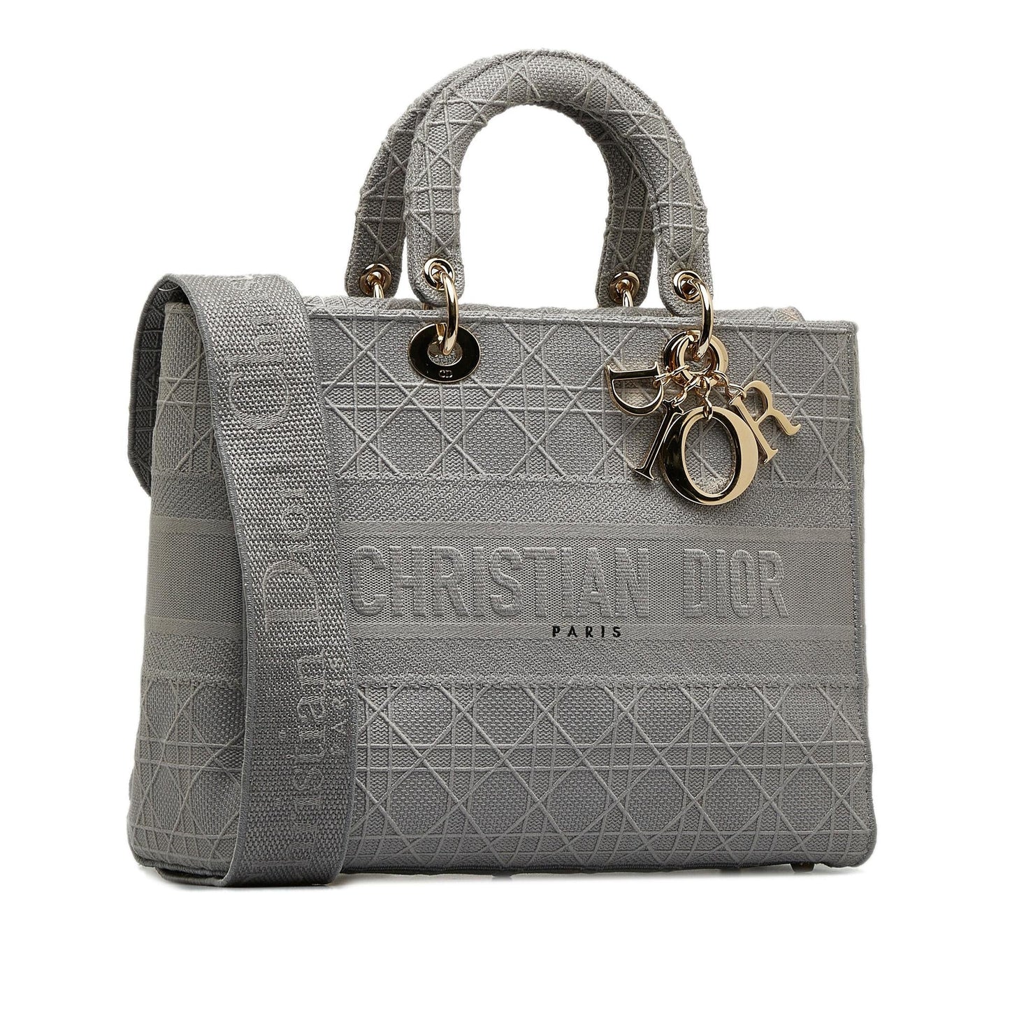 Dior Cannage Lady Lite Satchel Bag Large