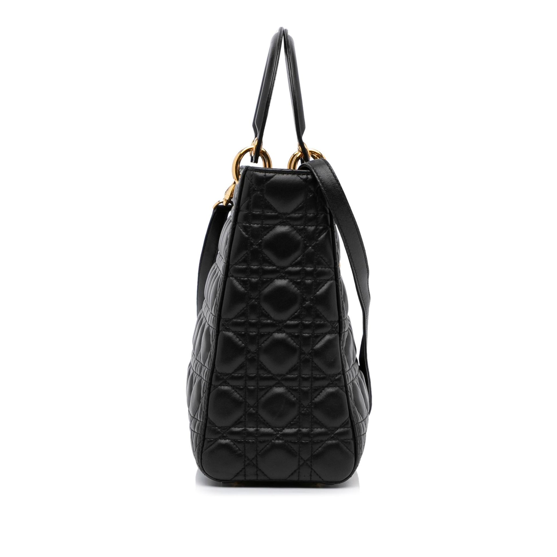 Dior Cannage Lady Shg Satchel Bag Lambskin Large