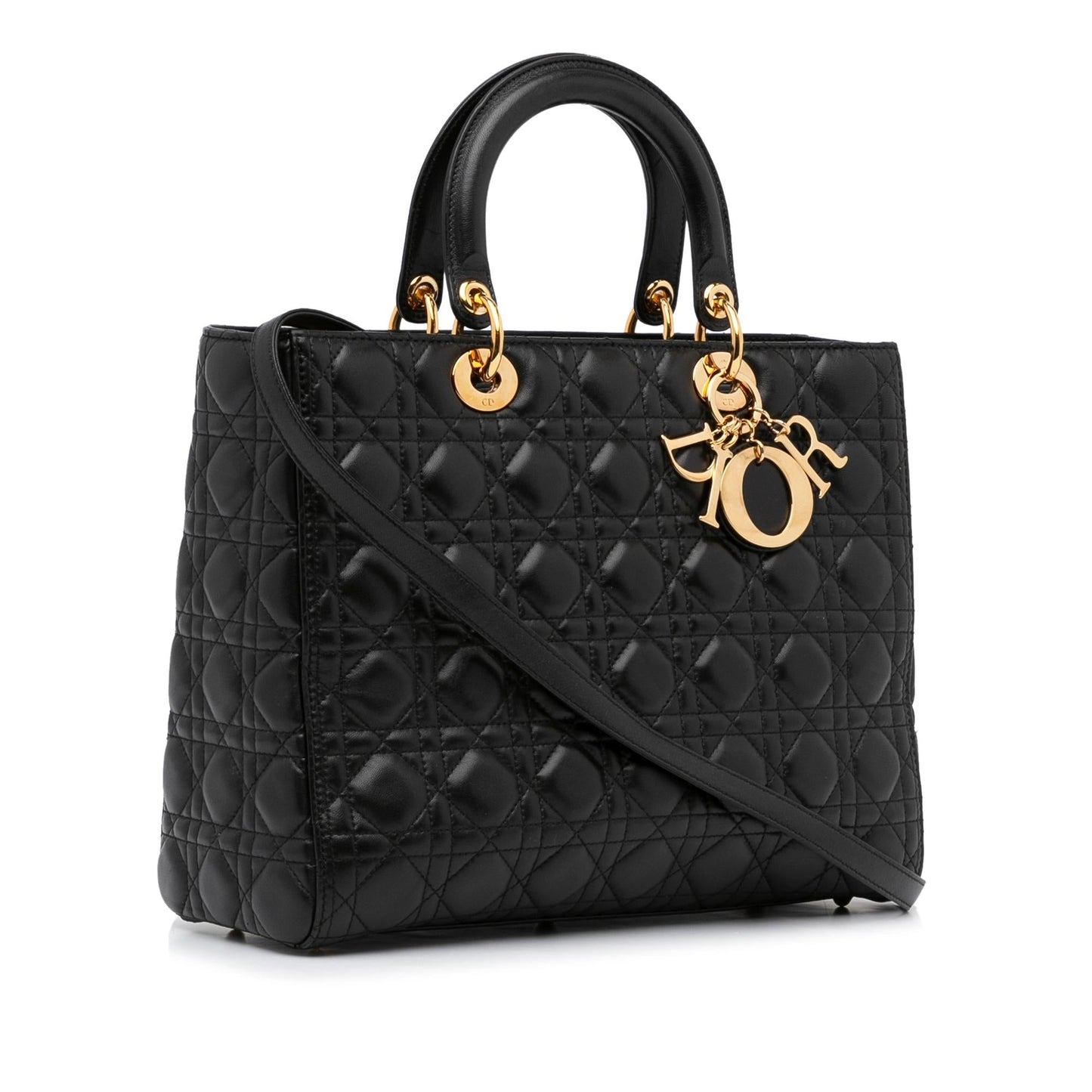Dior Cannage Lady Shg Satchel Bag Lambskin Large