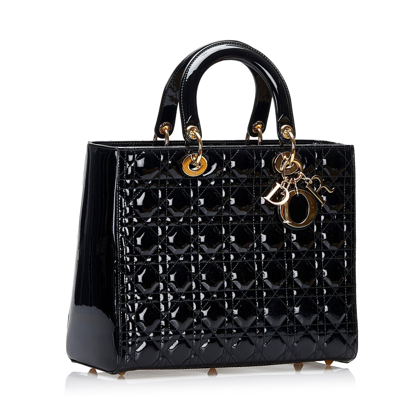 Dior Cannage Lady Shg 9I0Wks Satchel Bag Patent Large