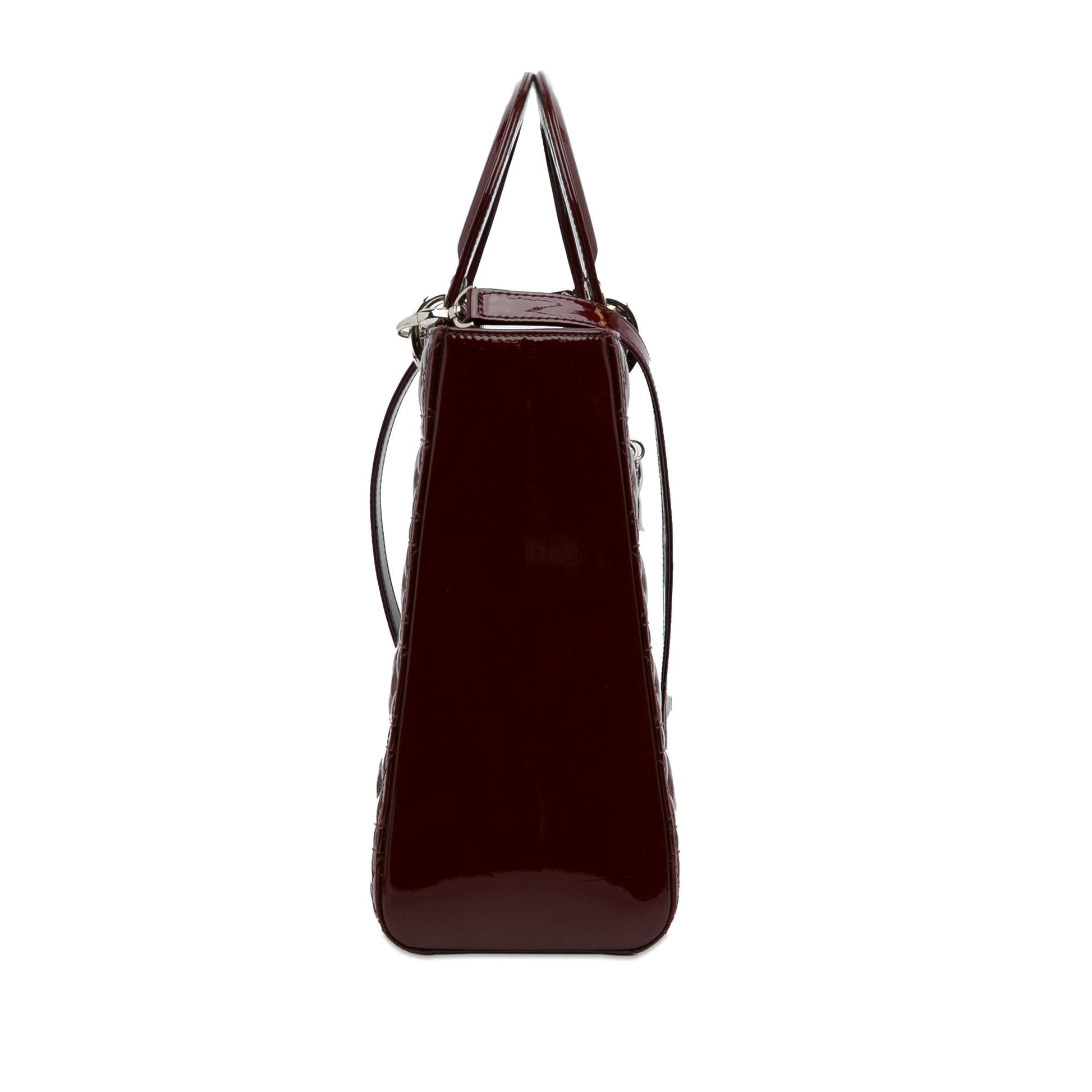 Dior Cannage Lady Shg P4Tbsk Satchel Bag Patent Large