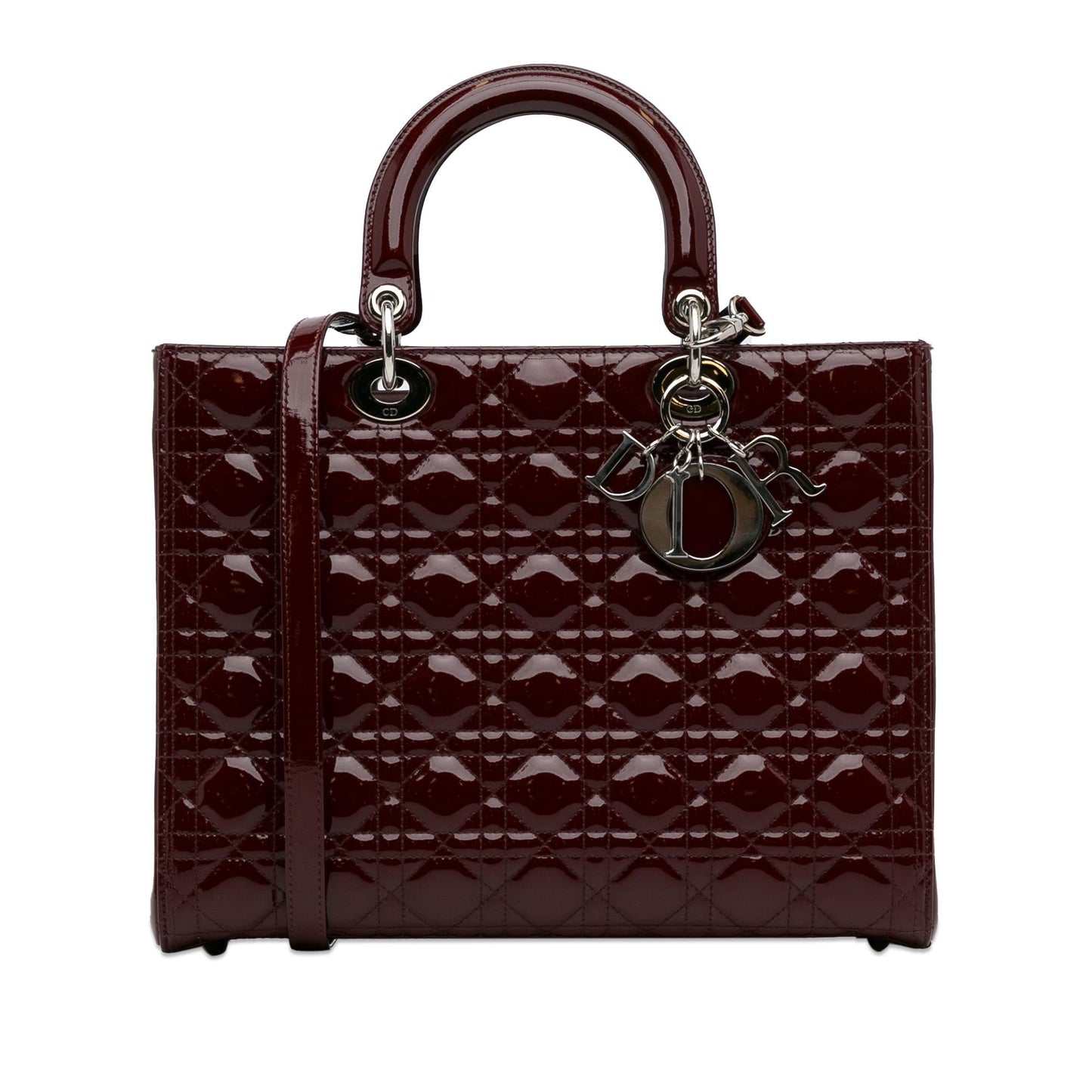 Dior Cannage Lady Shg P4Tbsk Satchel Bag Patent Large