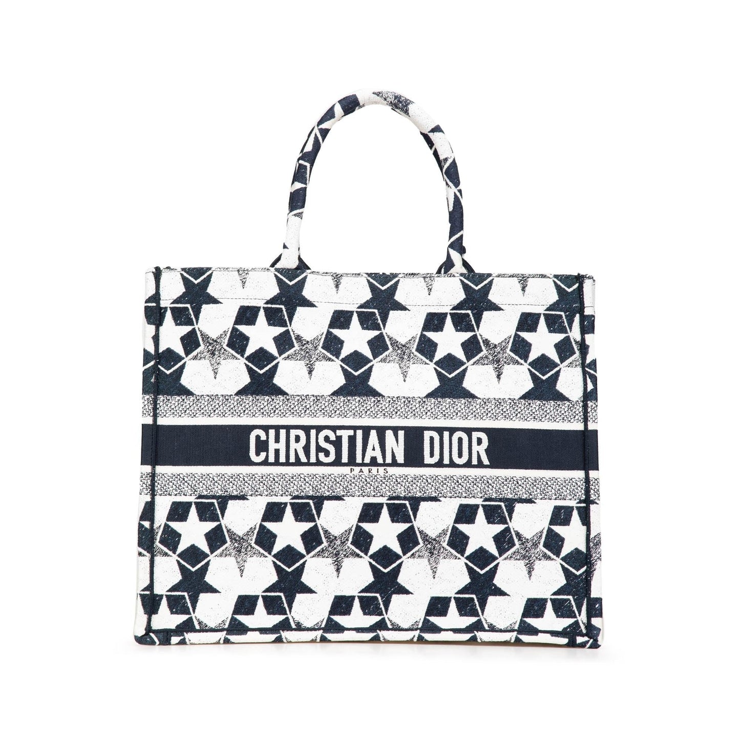 Dior Lucky Star Book Tote Canvas Large Embroidered Tote Bag