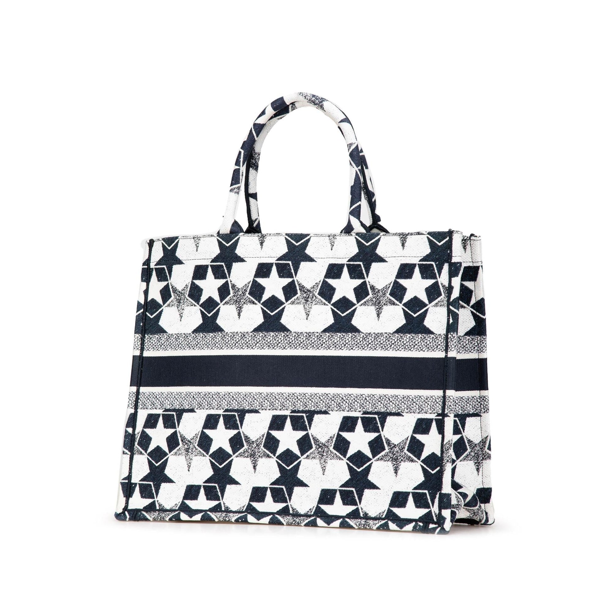 Dior Lucky Star Book Tote Canvas Large Embroidered Tote Bag Book Tote 1