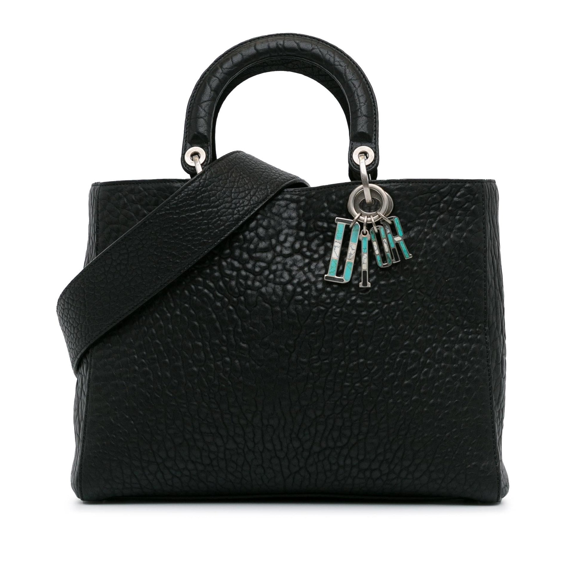 Dior Canyon Grained Lady Shg Obzds1 Satchel Bag Lambskin Large