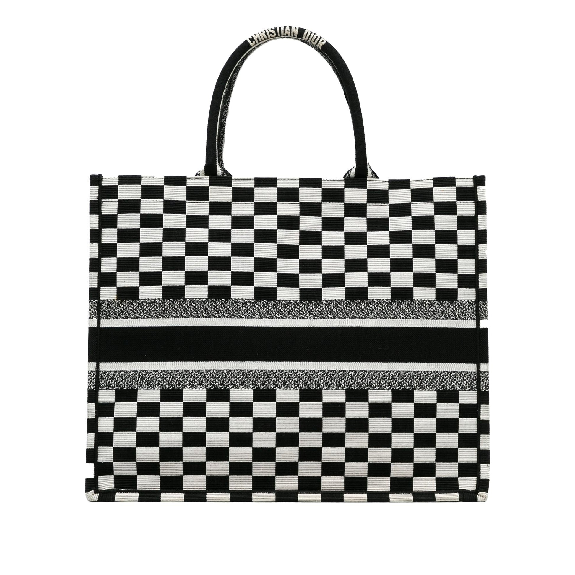 Dior Check Book Tote Shg Egffw0 Large Tote Bag