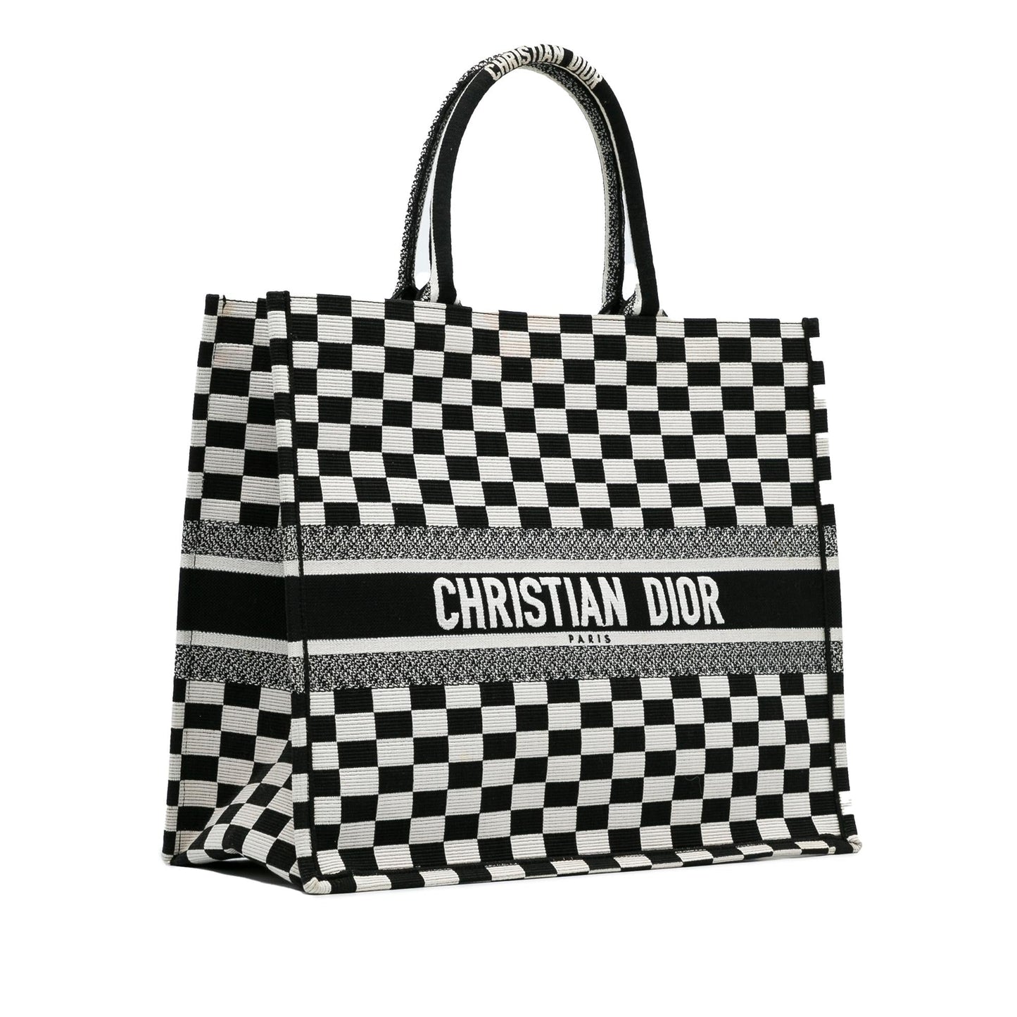 Dior Check Book Tote Shg Egffw0 Large Tote Bag