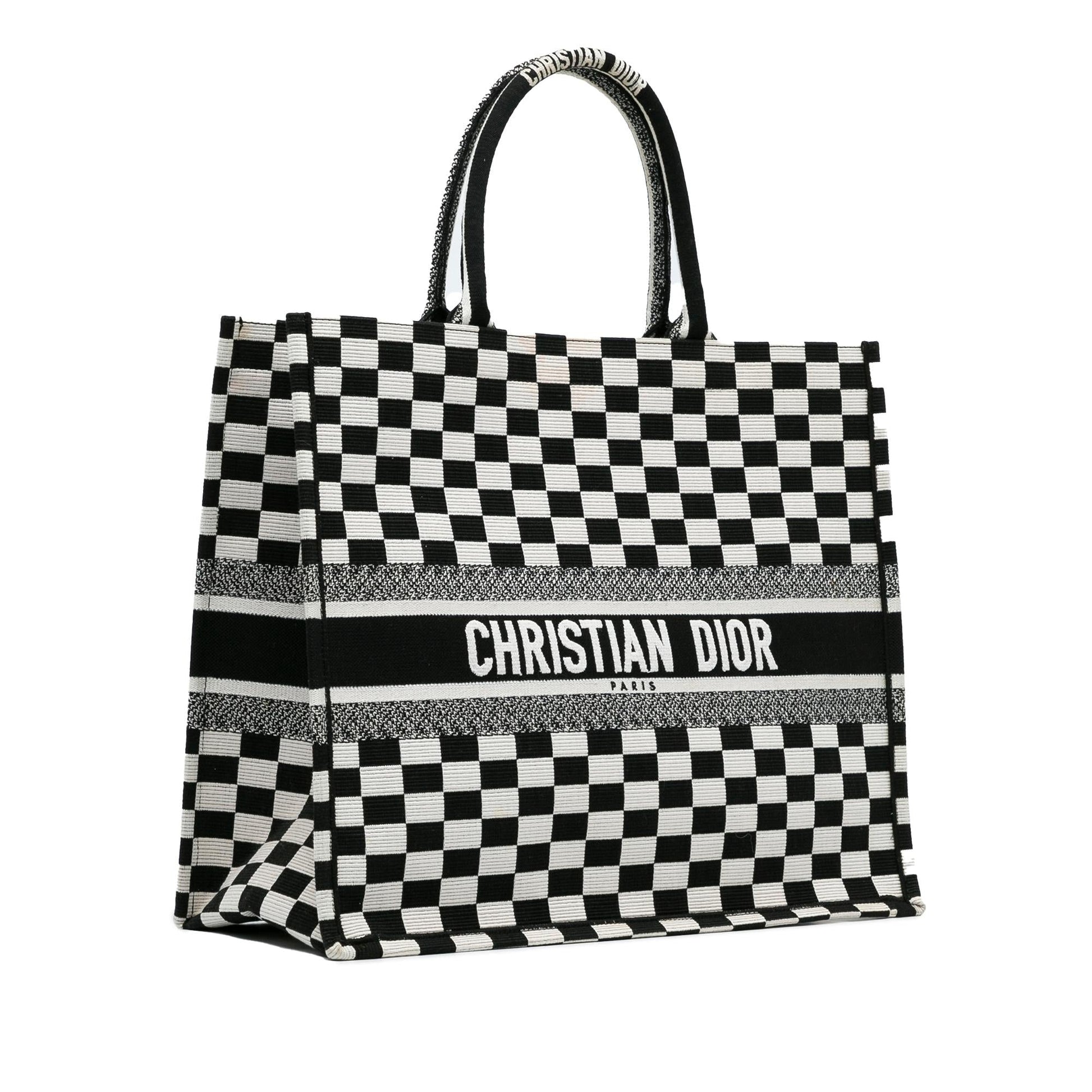 Dior Check Book Tote Shg Egffw0 Large Tote Bag