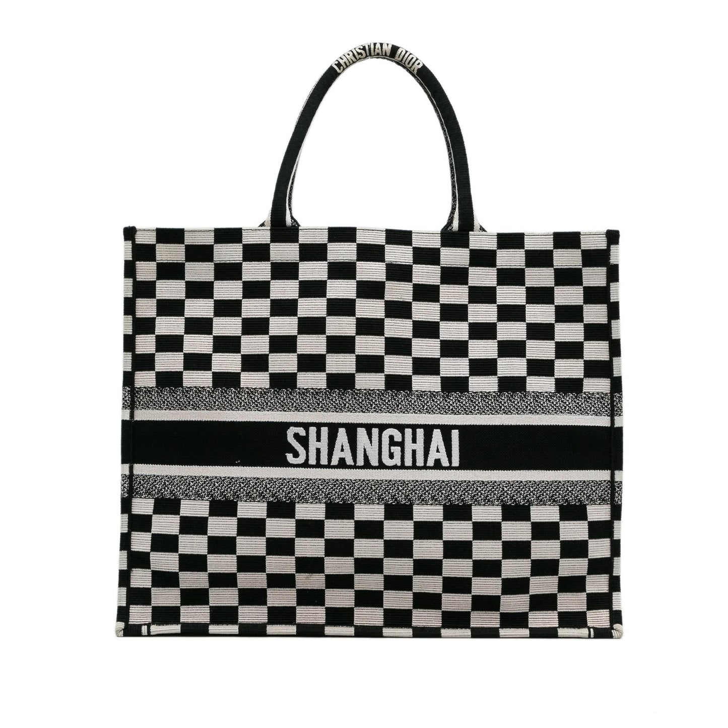 Dior Check Book Tote Shg Zgjnju Large Tote Bag