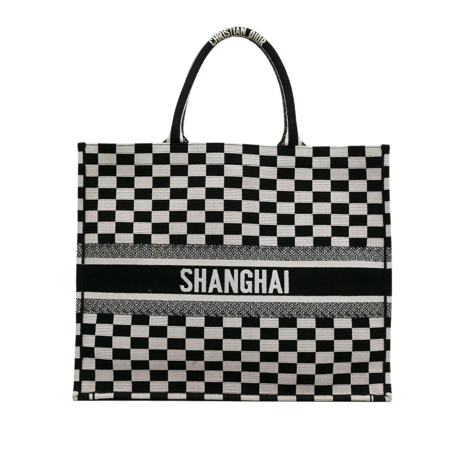 Dior Check Book Tote Shg Zgjnju Large Tote Bag