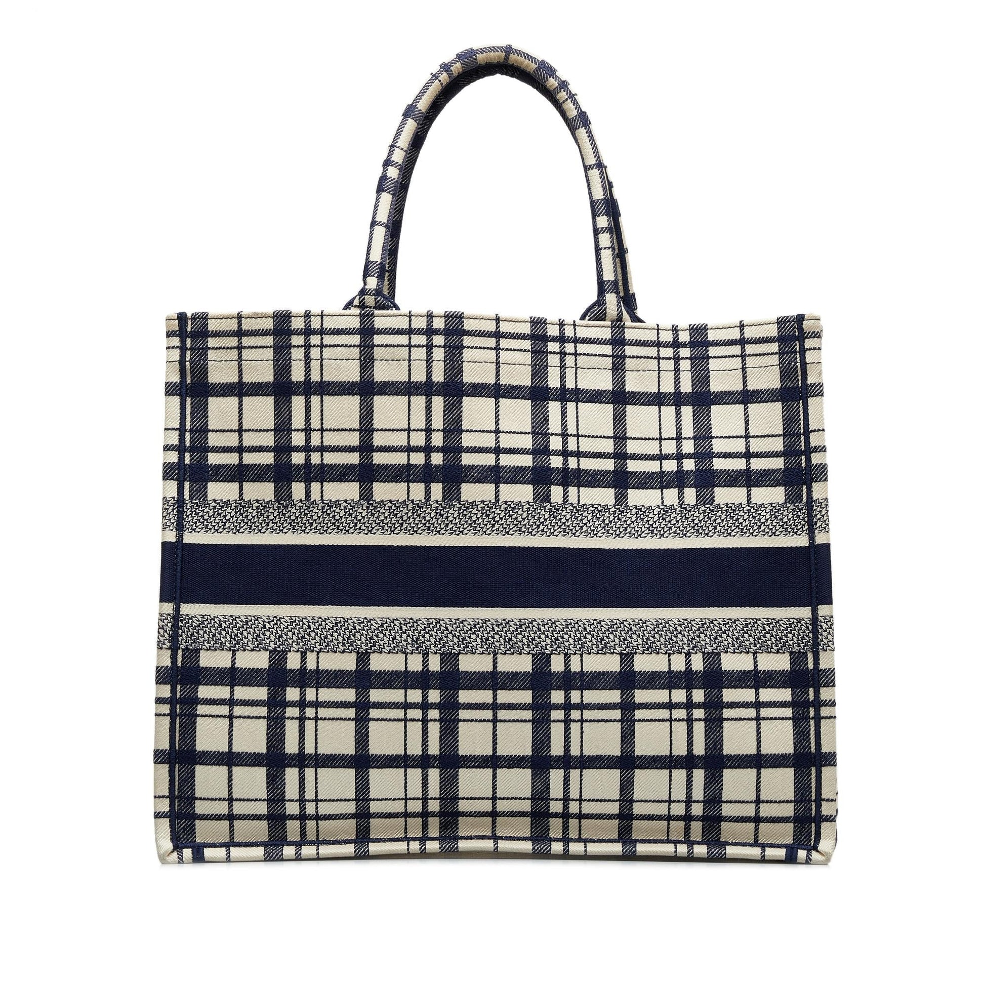 Dior Check Book Tote Large Tote Bag