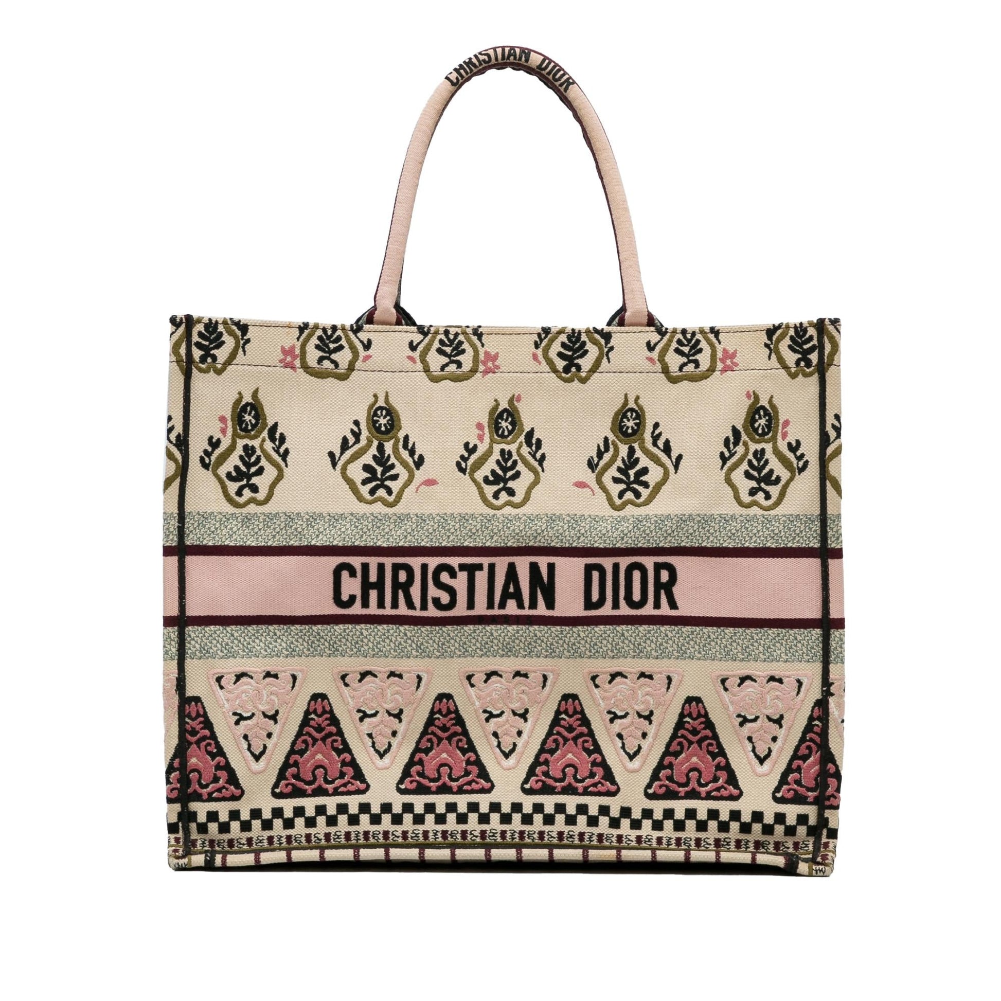 Dior Geometric Book Tote Shg Otoggs Large Embroidered Tote Bag