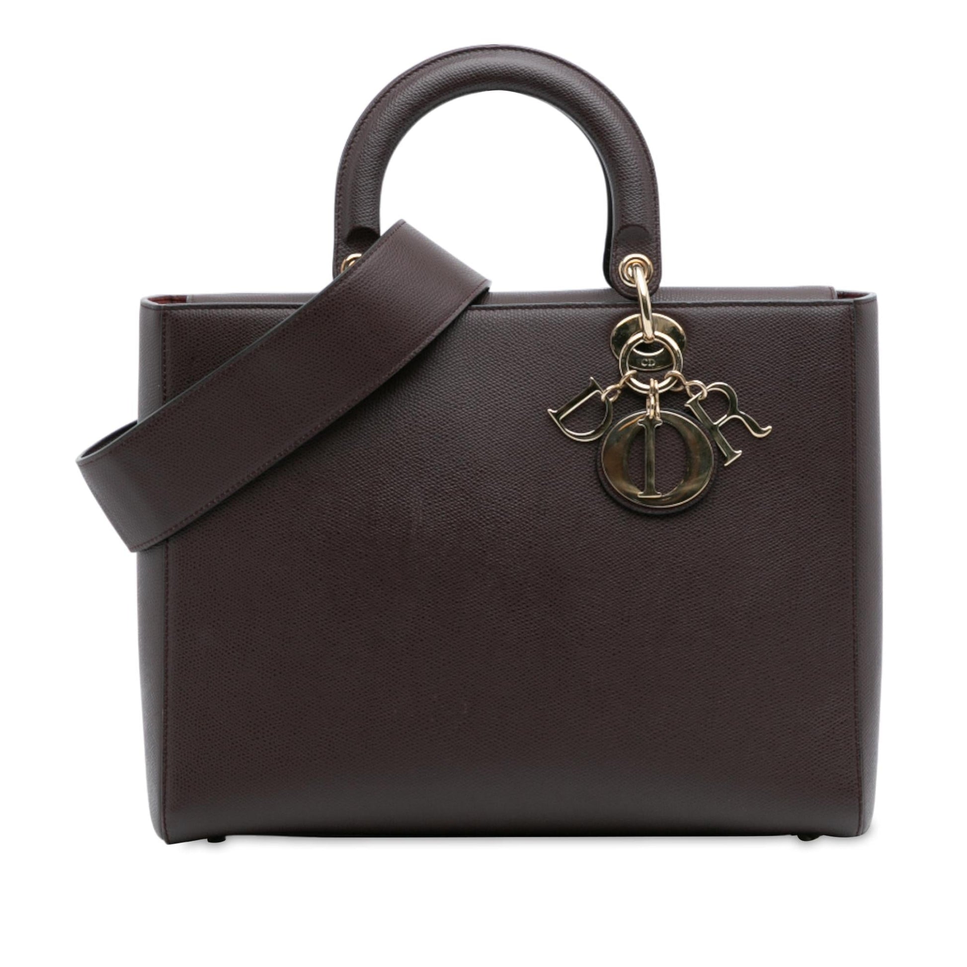 Dior Grained Calfskin Lady Sire Satchel Bag Large