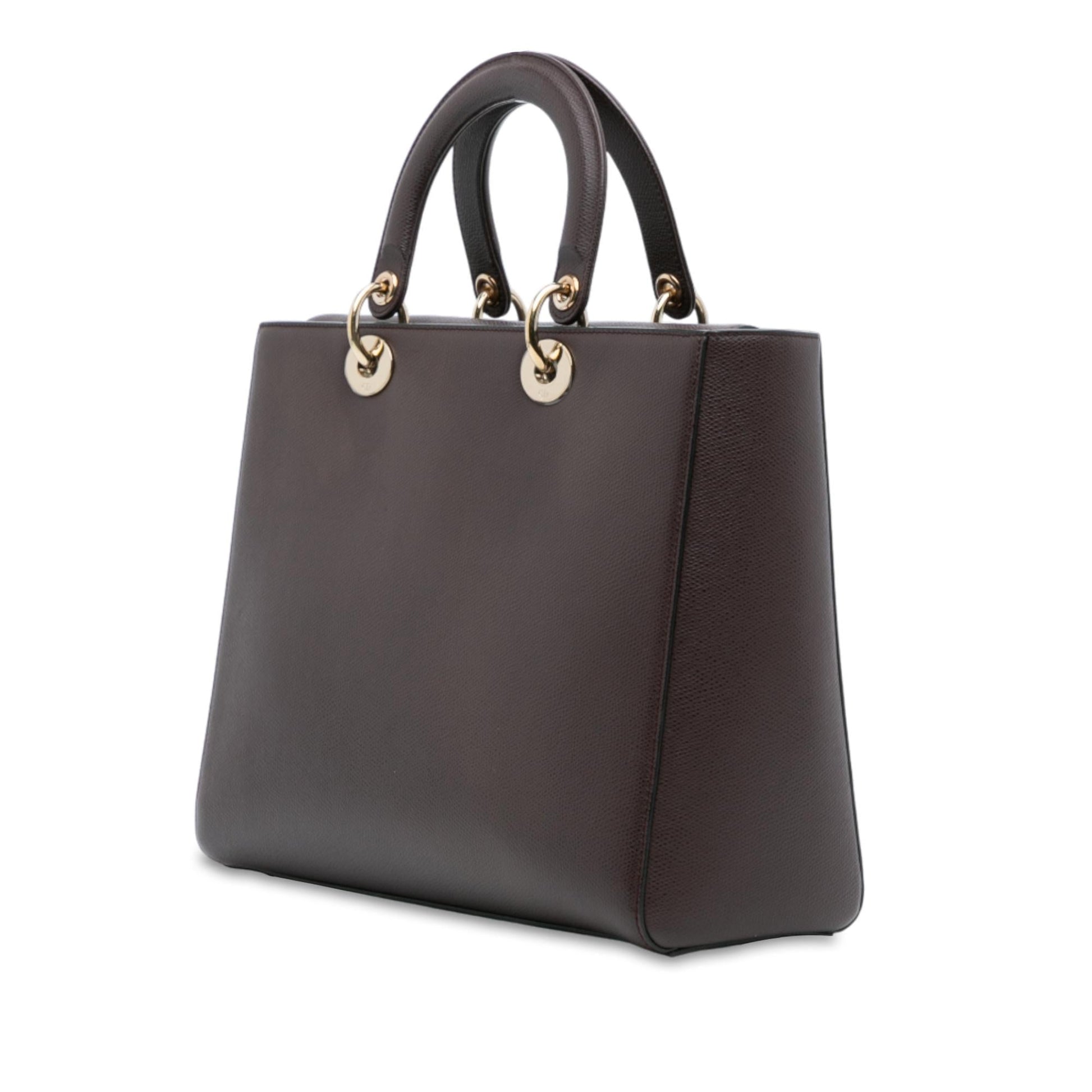 Dior Grained Calfskin Lady Sire Satchel Bag Large