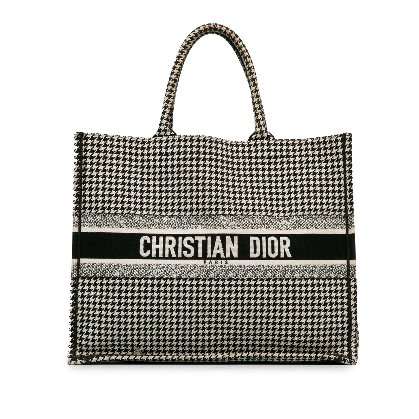 Dior Houndstooth Book Tote Shg Uagzee Large Tote Bag