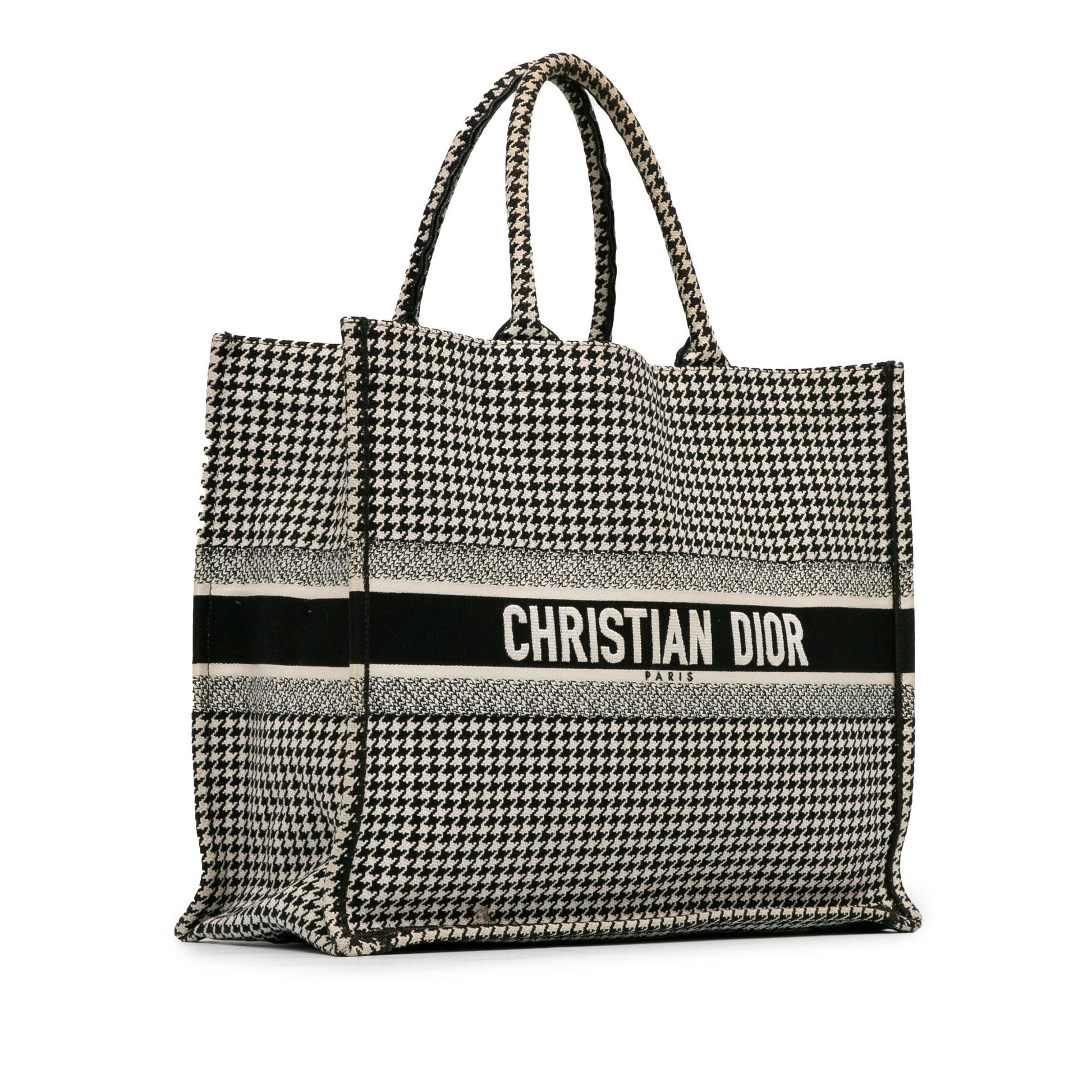 Dior Houndstooth Book Tote Shg Uagzee Large Tote Bag