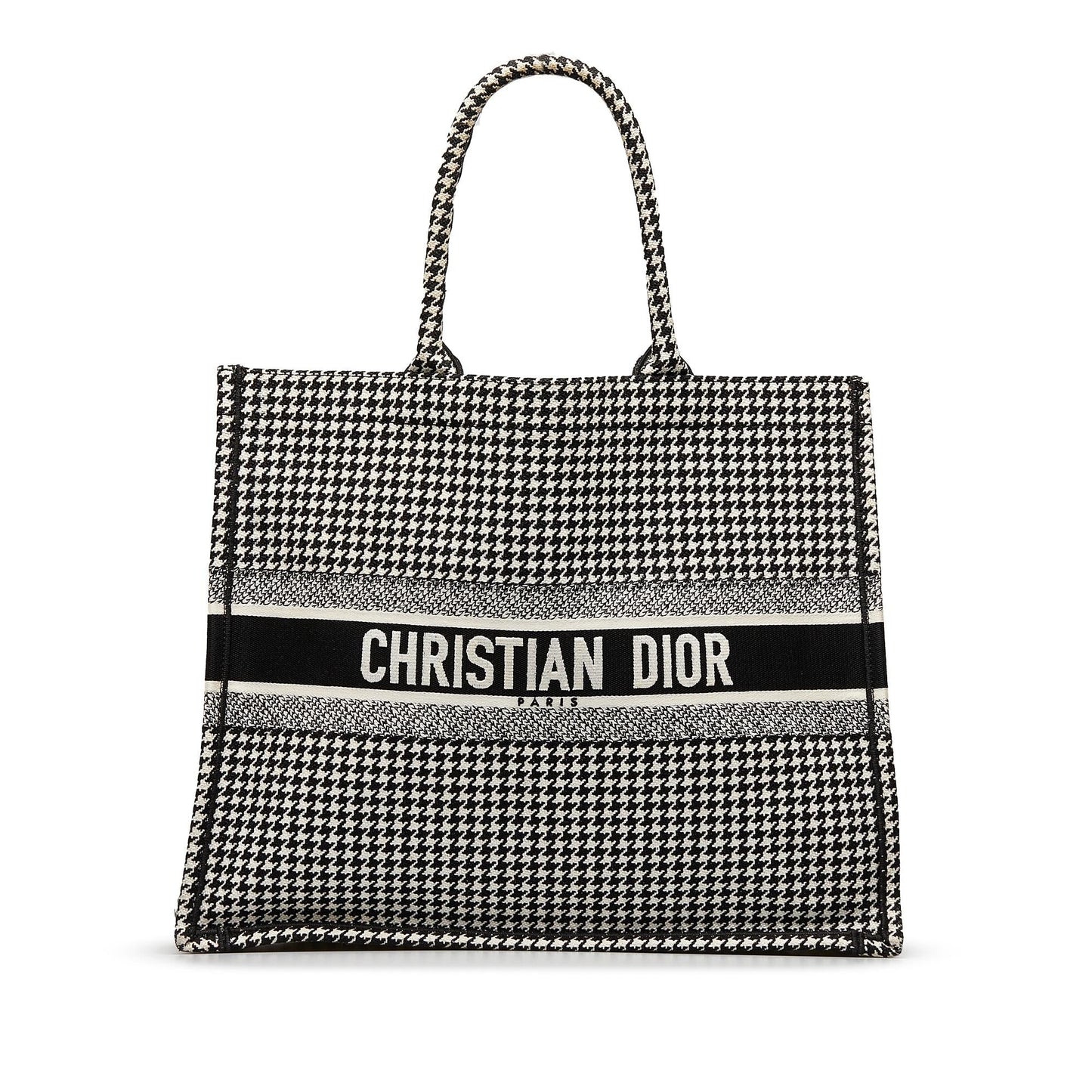 Dior Houndstooth Book Tote Large Tote Bag