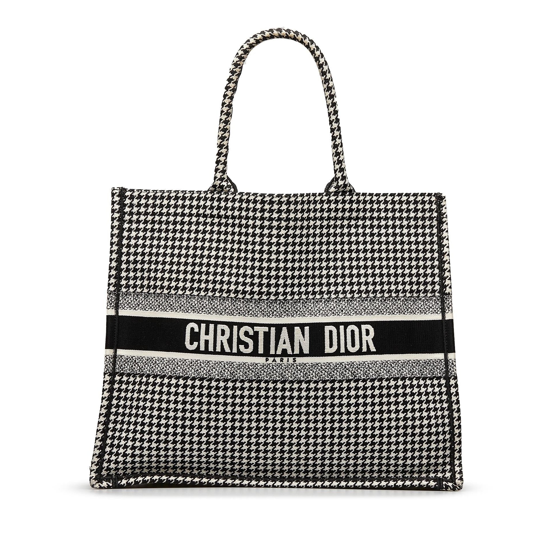 Dior Houndstooth Book Tote Large Tote Bag