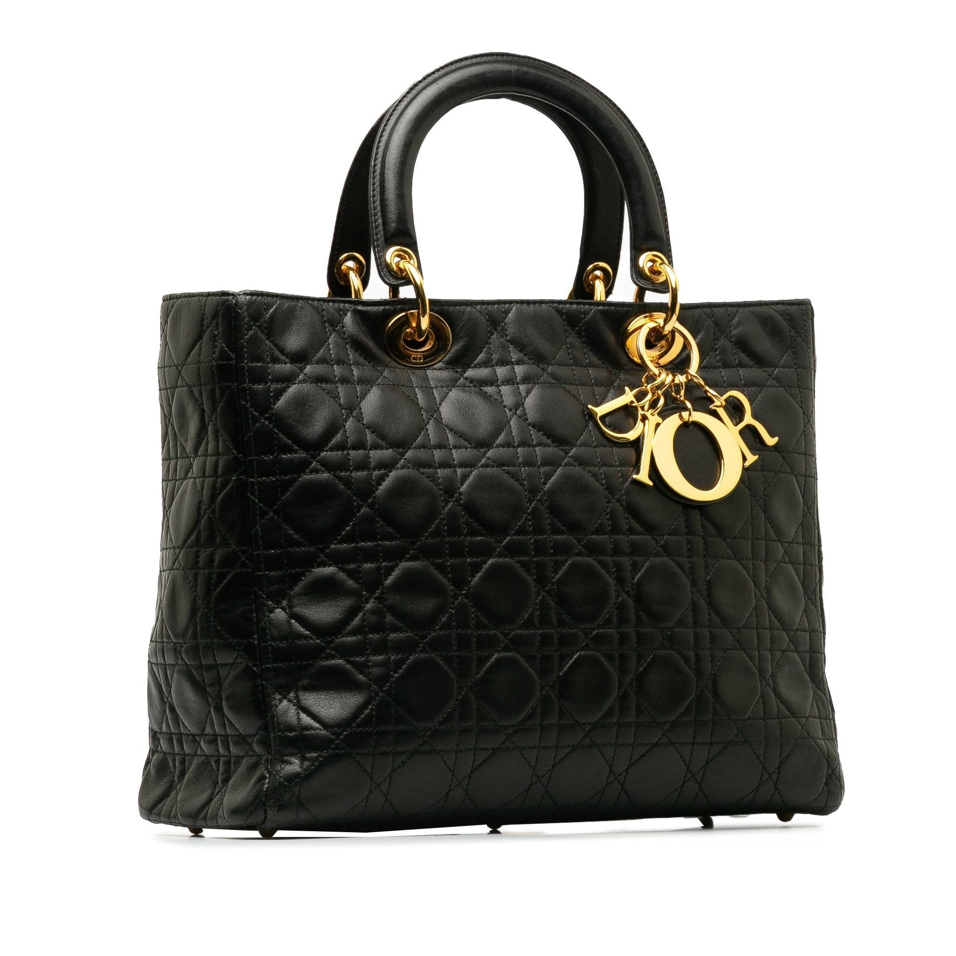 Dior Cannage Lady Shg 1Eyjtj Satchel Bag Lambskin Large