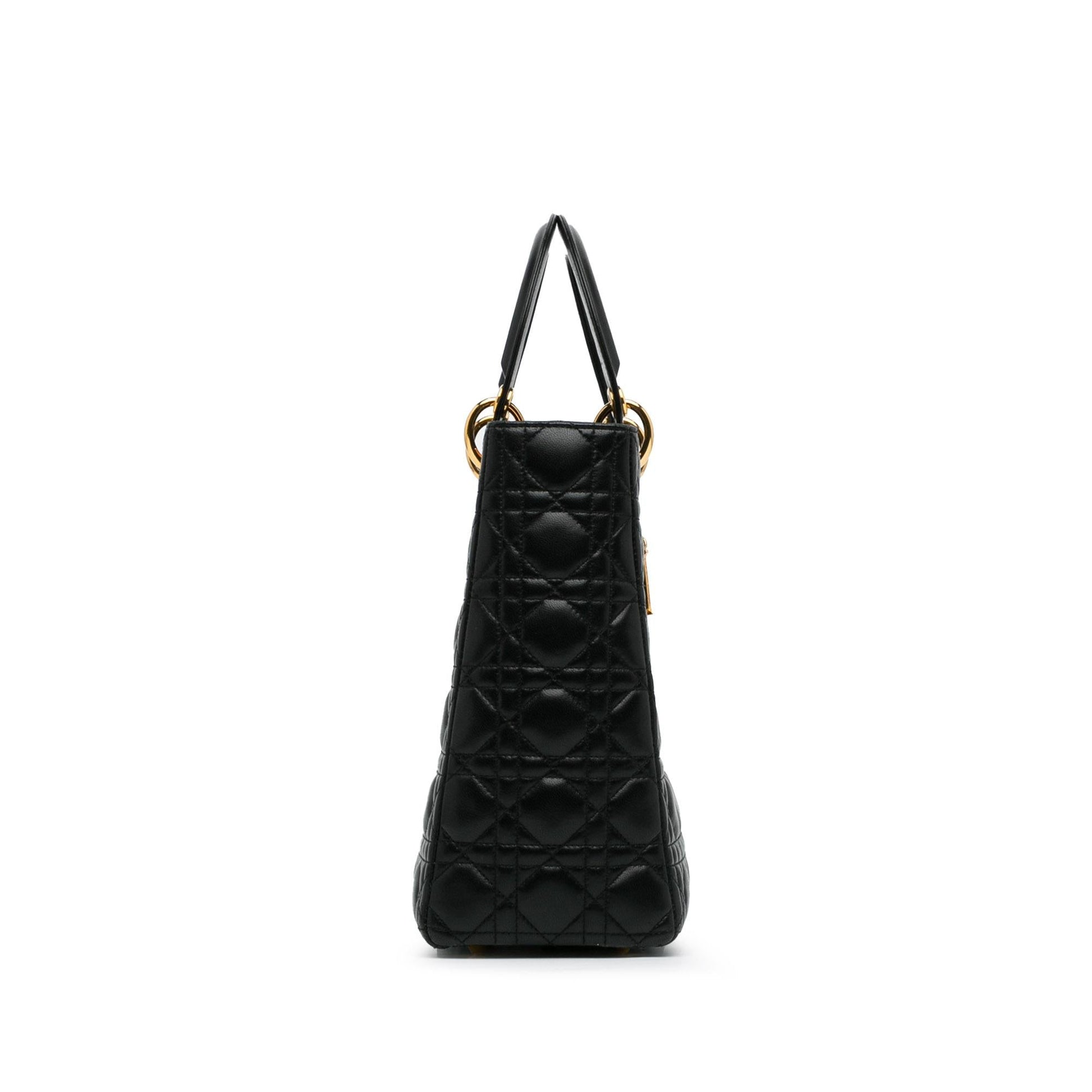 Dior Cannage Lady Shg Hbpskq Satchel Bag Lambskin Large