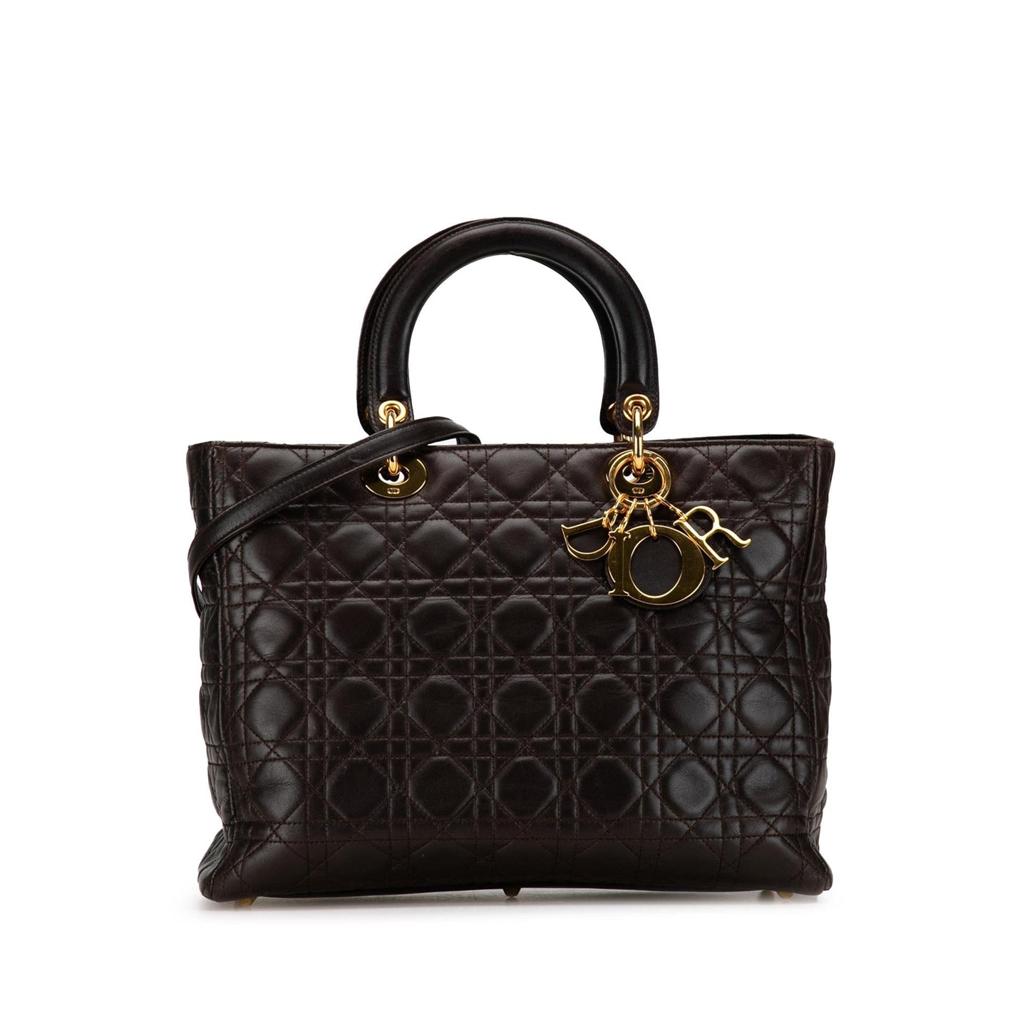 Dior Cannage Lady Shg Cx7Ovd Satchel Bag Lambskin Large
