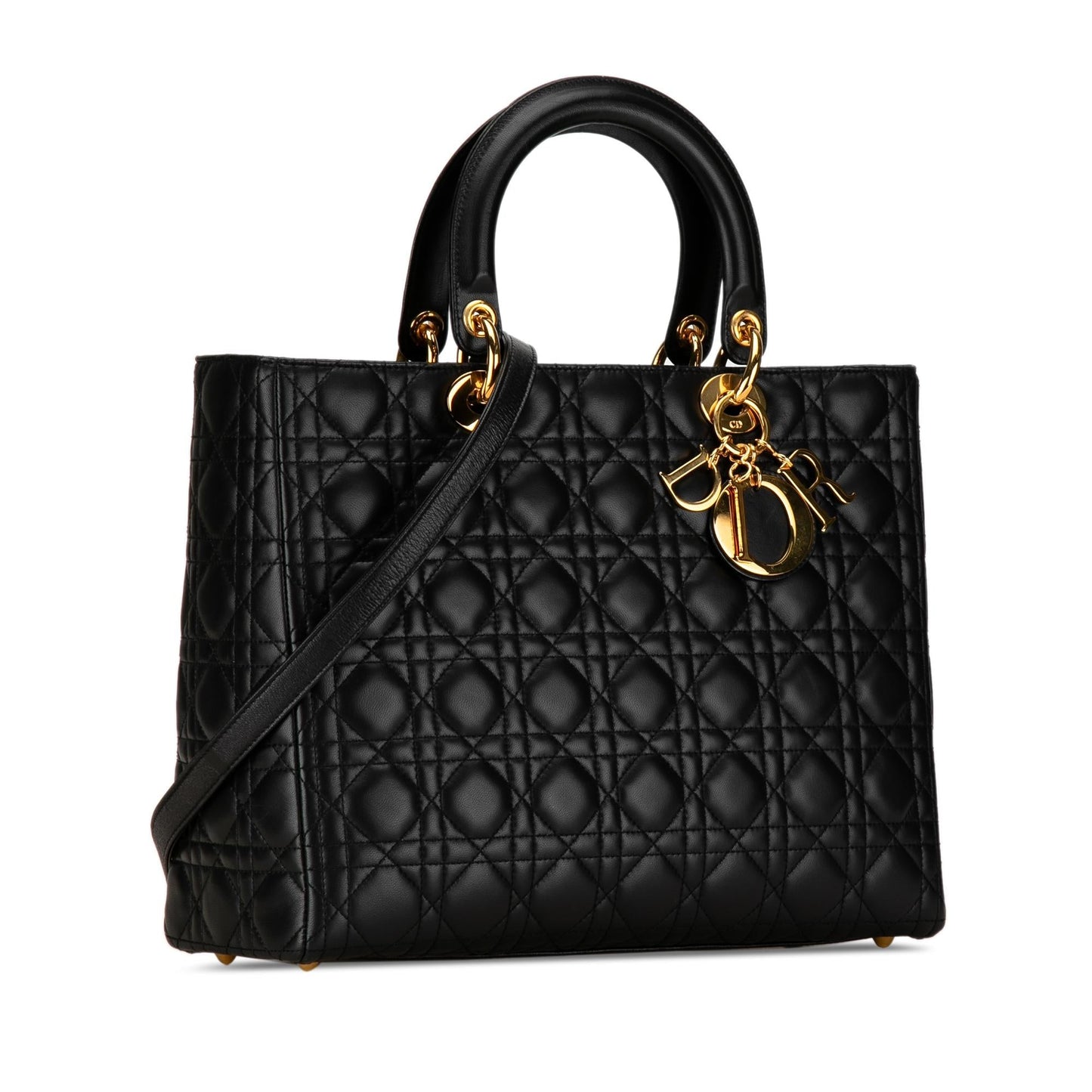 Dior Cannage Lady Shg 12Hnsl Satchel Bag Lambskin Large
