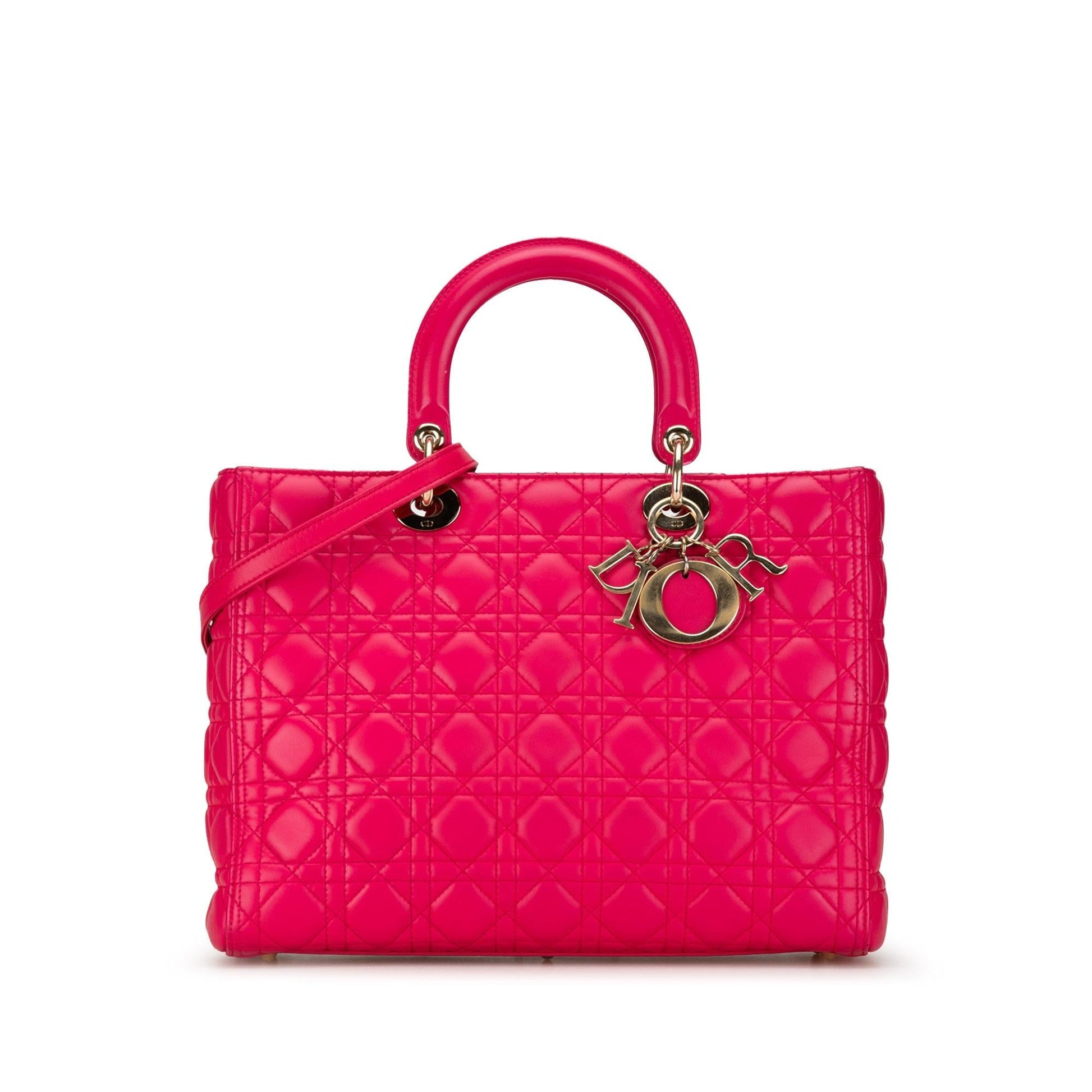 Dior Cannage Lady Shg 7Kjltt Satchel Bag Lambskin Large