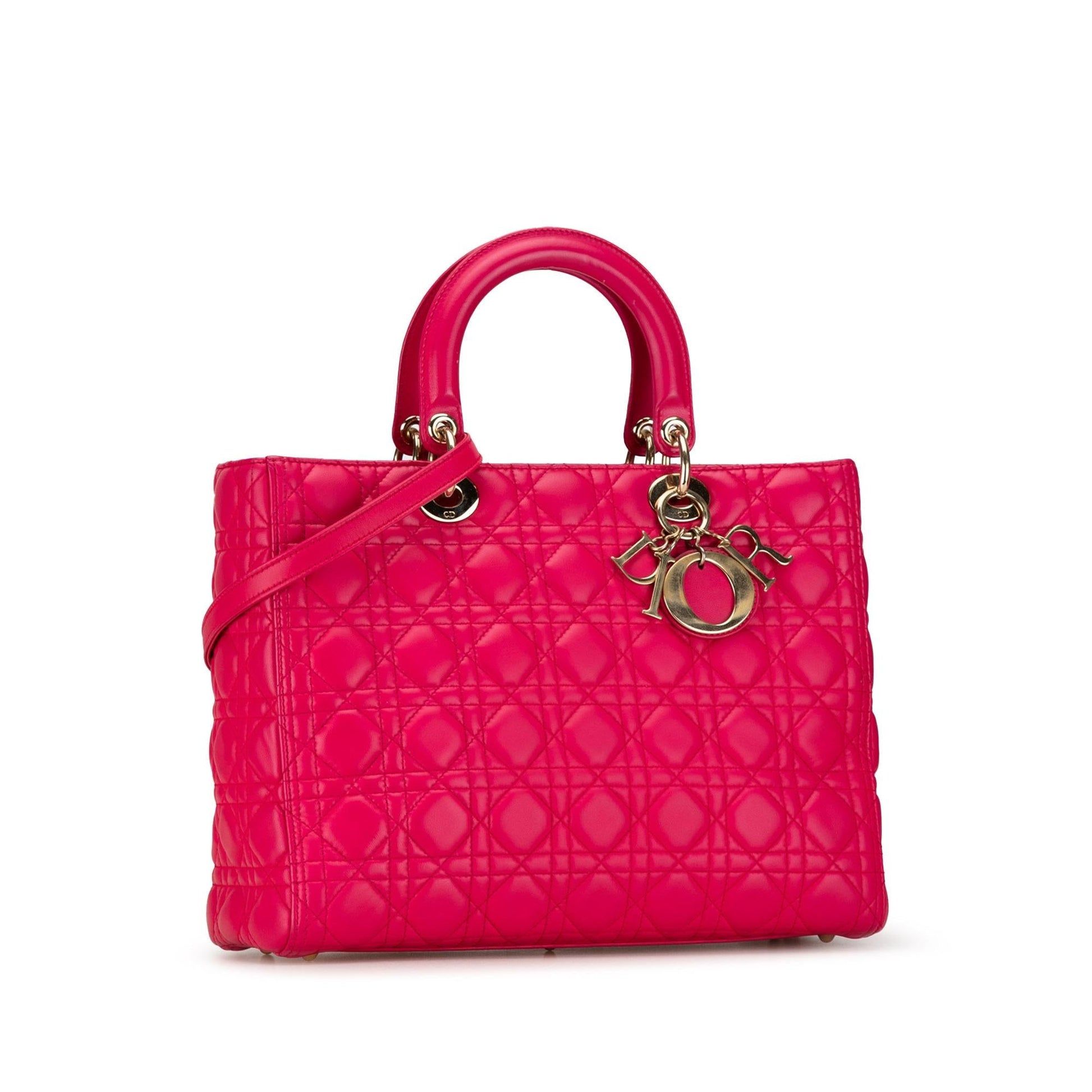 Dior Cannage Lady Shg 7Kjltt Satchel Bag Lambskin Large