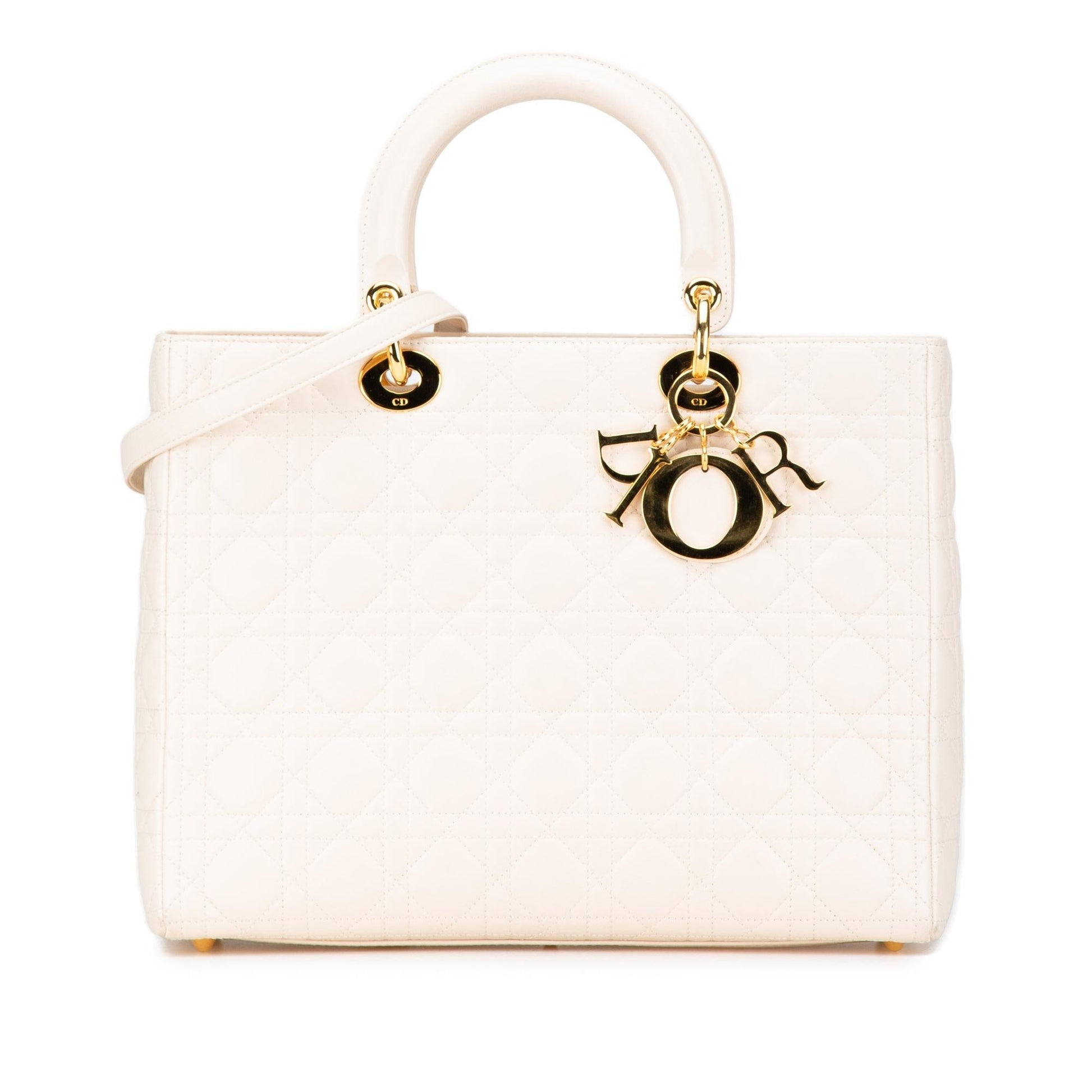 Dior Cannage Lady Satchel Bag Lambskin Large