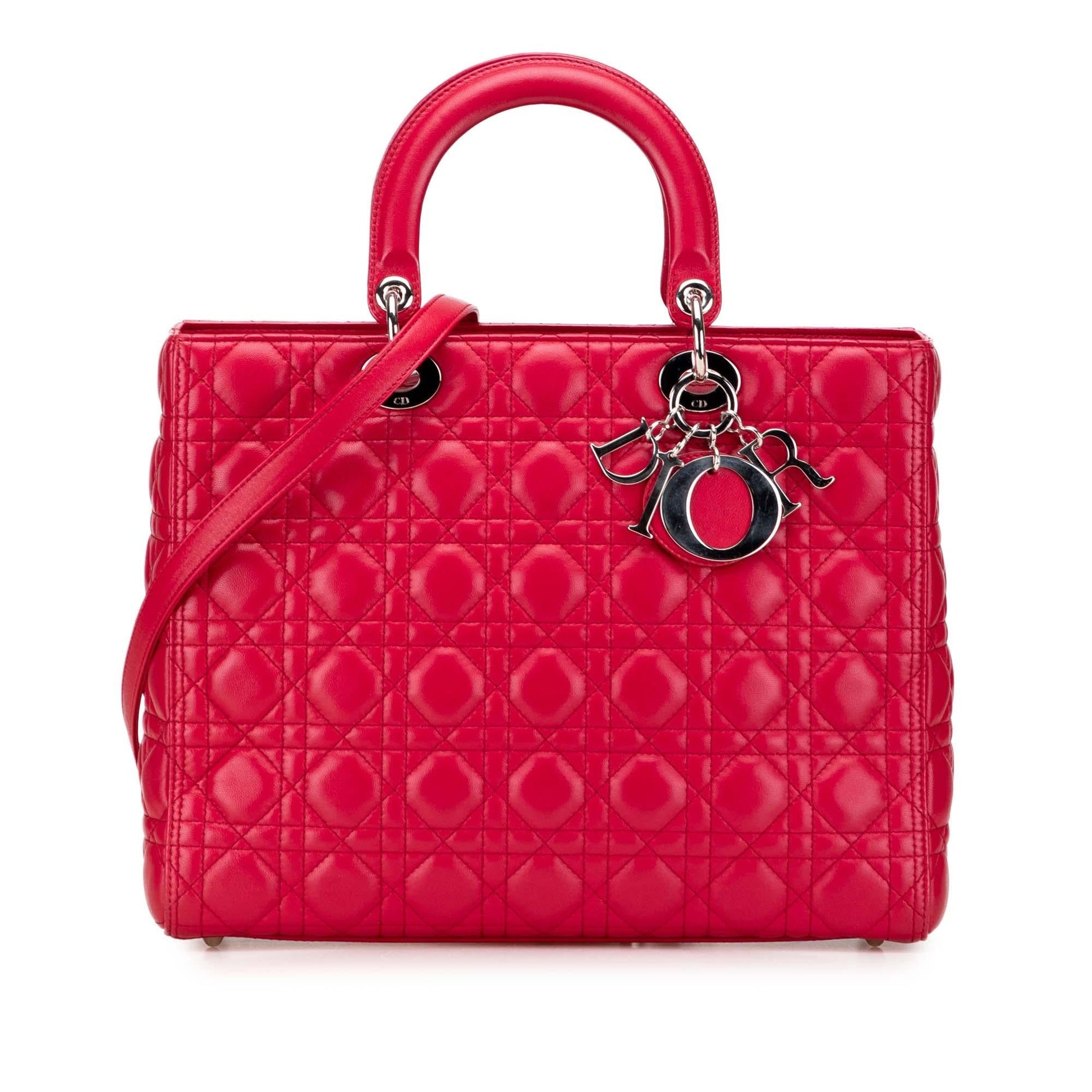 Dior Cannage Lady Satchel Bag Lambskin Large Lady Dior 6
