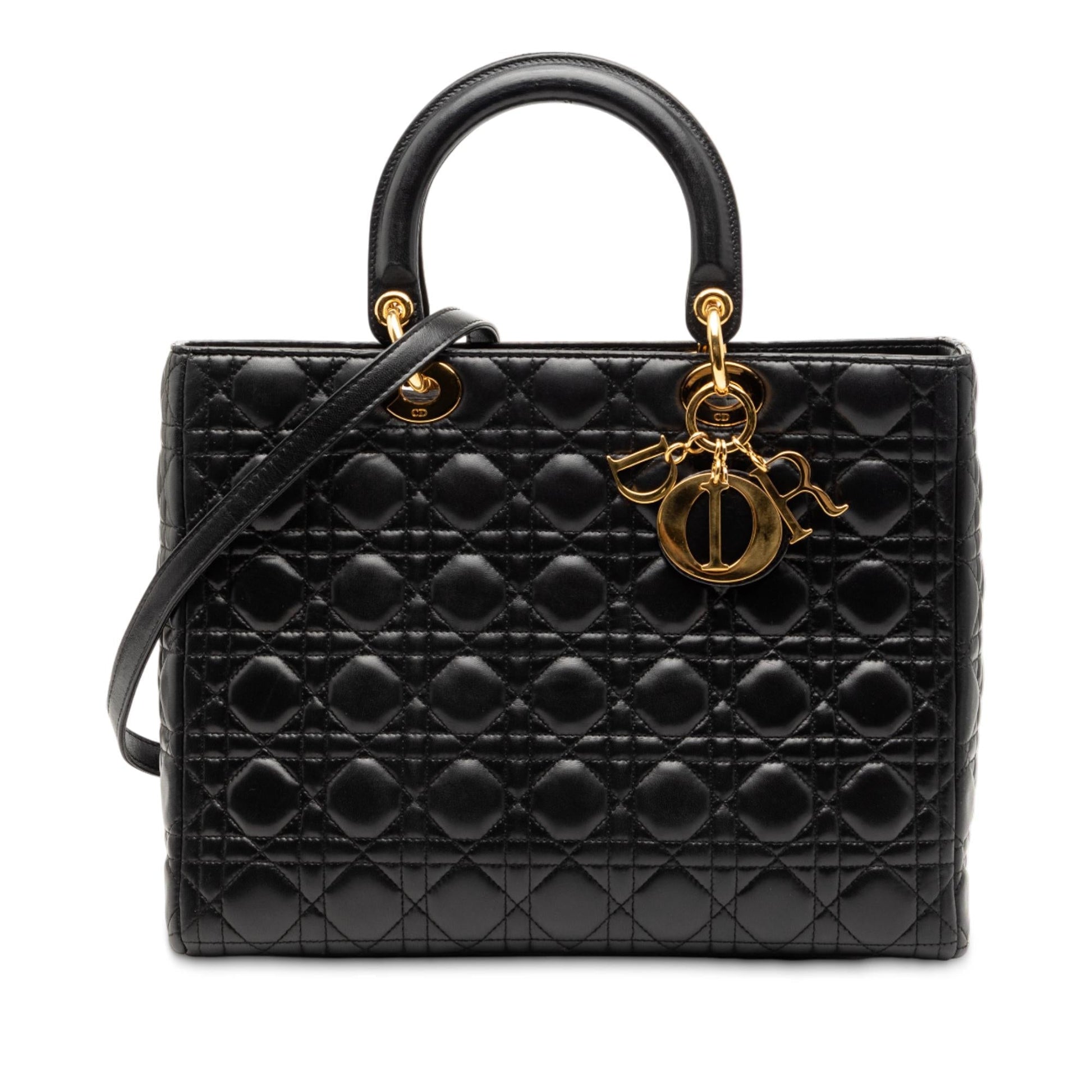 Dior Cannage Lady Satchel Bag Lambskin Large Lady Dior 9