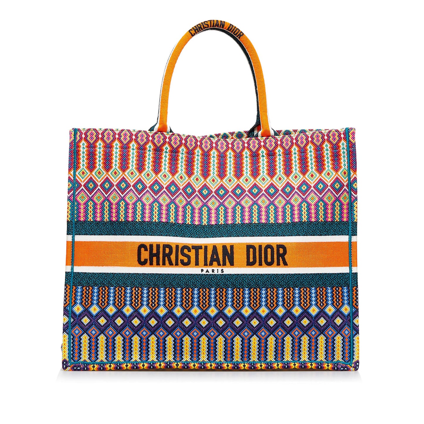 Dior Book Tote Shg Gbozyw Multicolor Large Embroidered Tote Bag