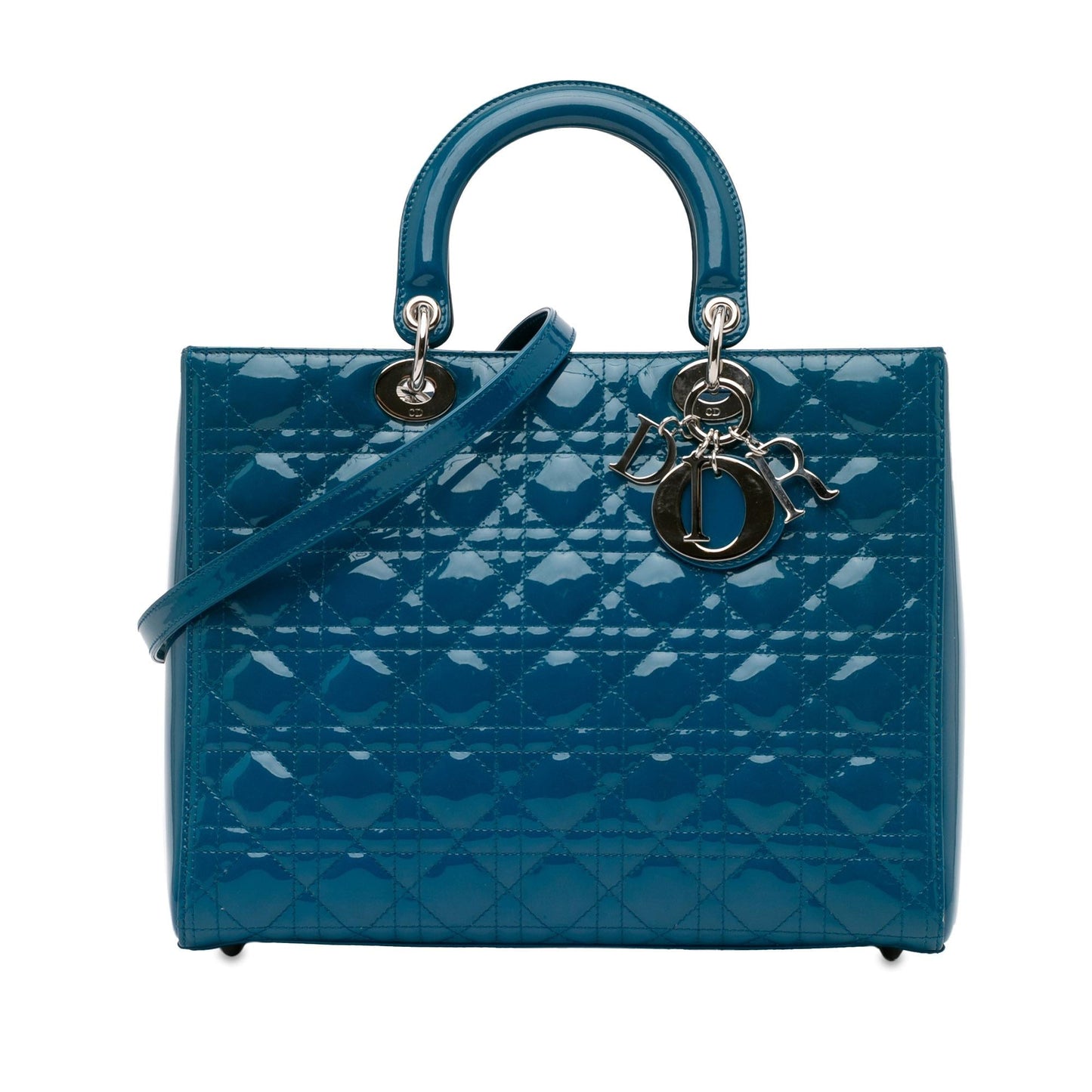 Dior Cannage Lady Shg Blmpbz Satchel Bag Patent Large