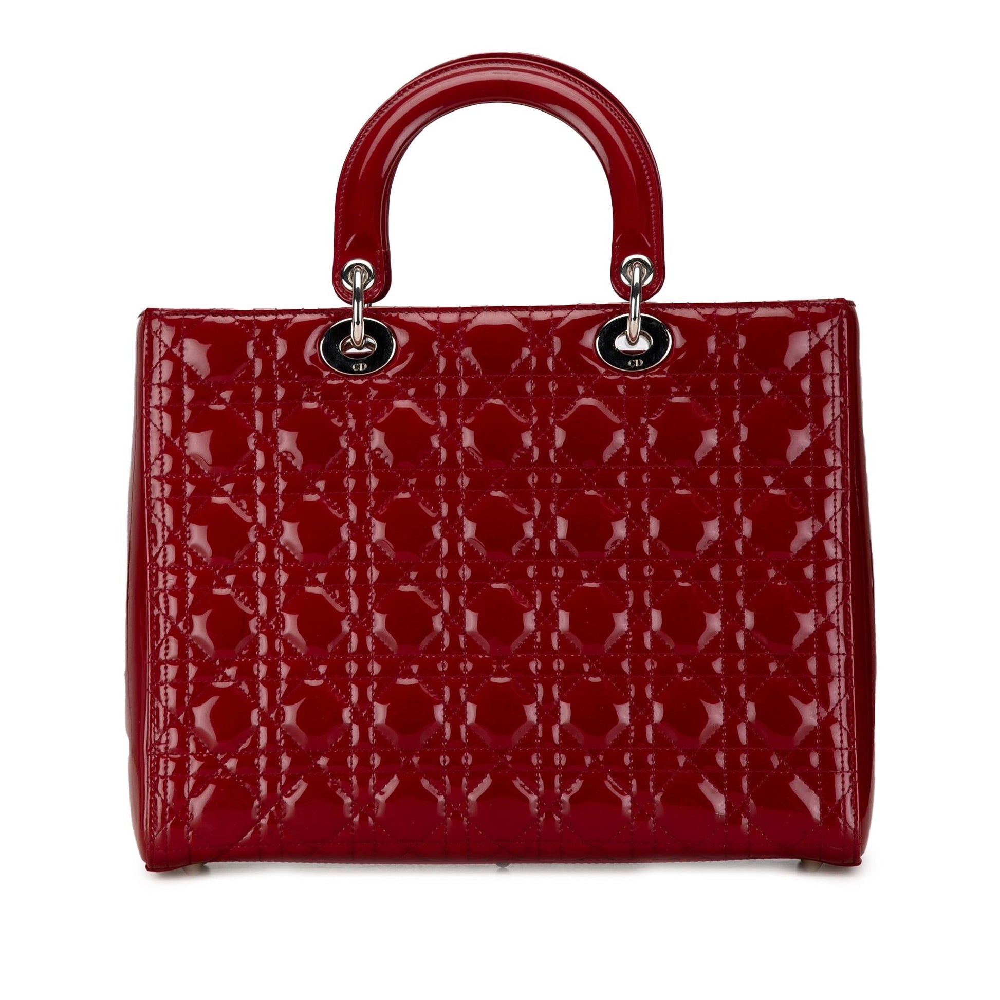 Dior Cannage Lady Shg Cwedfr Satchel Bag Patent Large