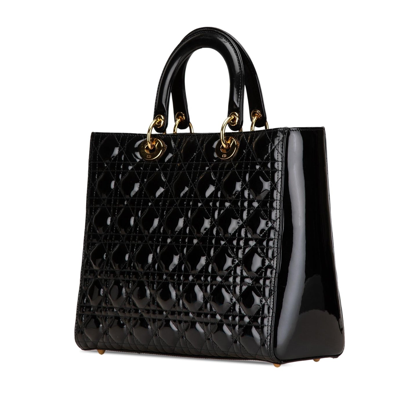 Dior Cannage Lady Shg X8F Satchel Bag Patent Large