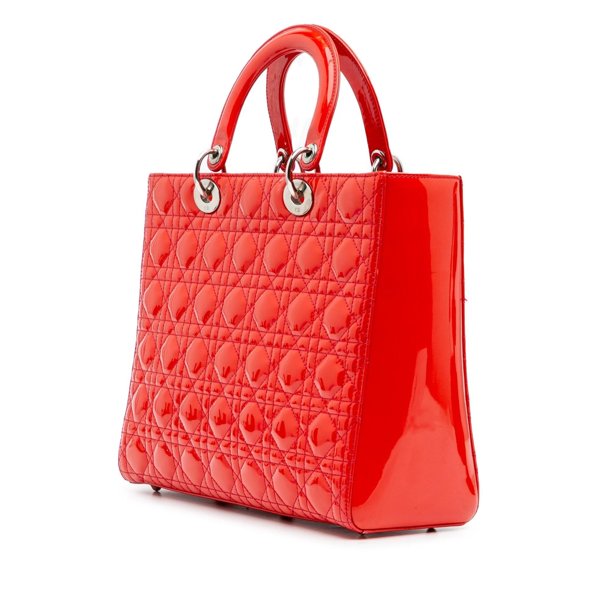 Dior Cannage Lady Satchel Bag Patent Large Lady Dior 2