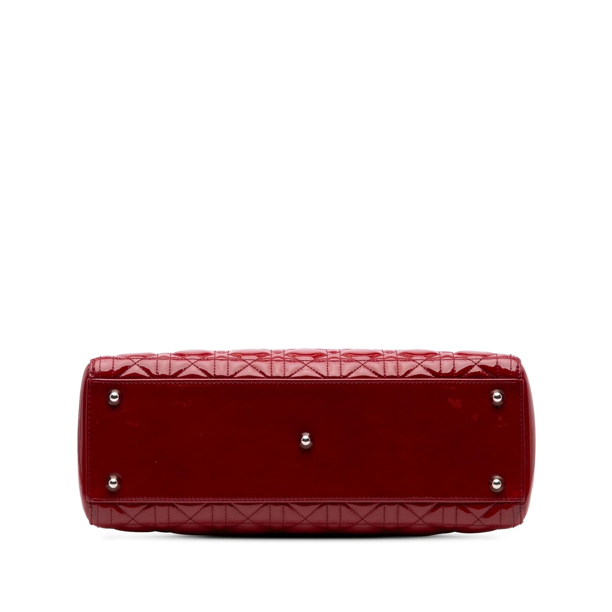 Dior Cannage Lady Satchel Bag Patent Large Lady Dior 4