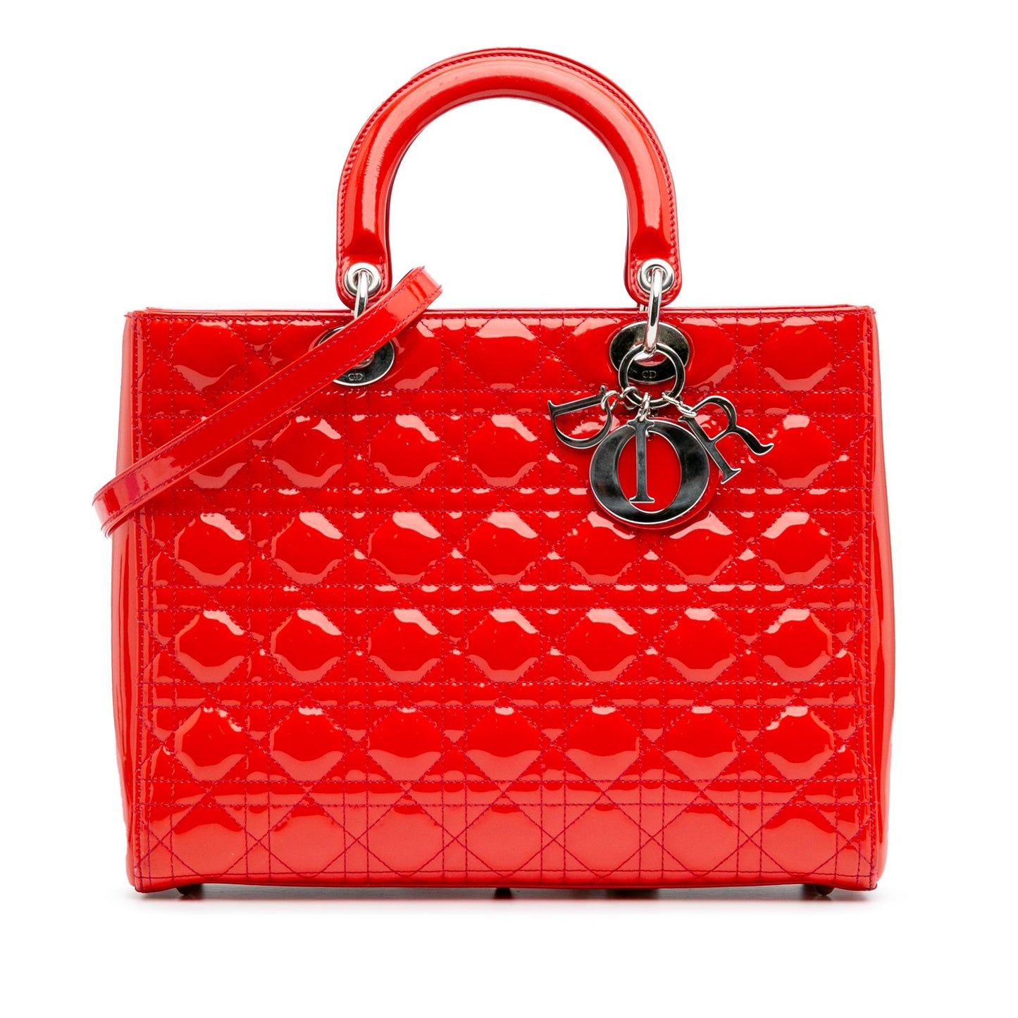 Dior Cannage Lady Satchel Bag Patent Large Lady Dior 5