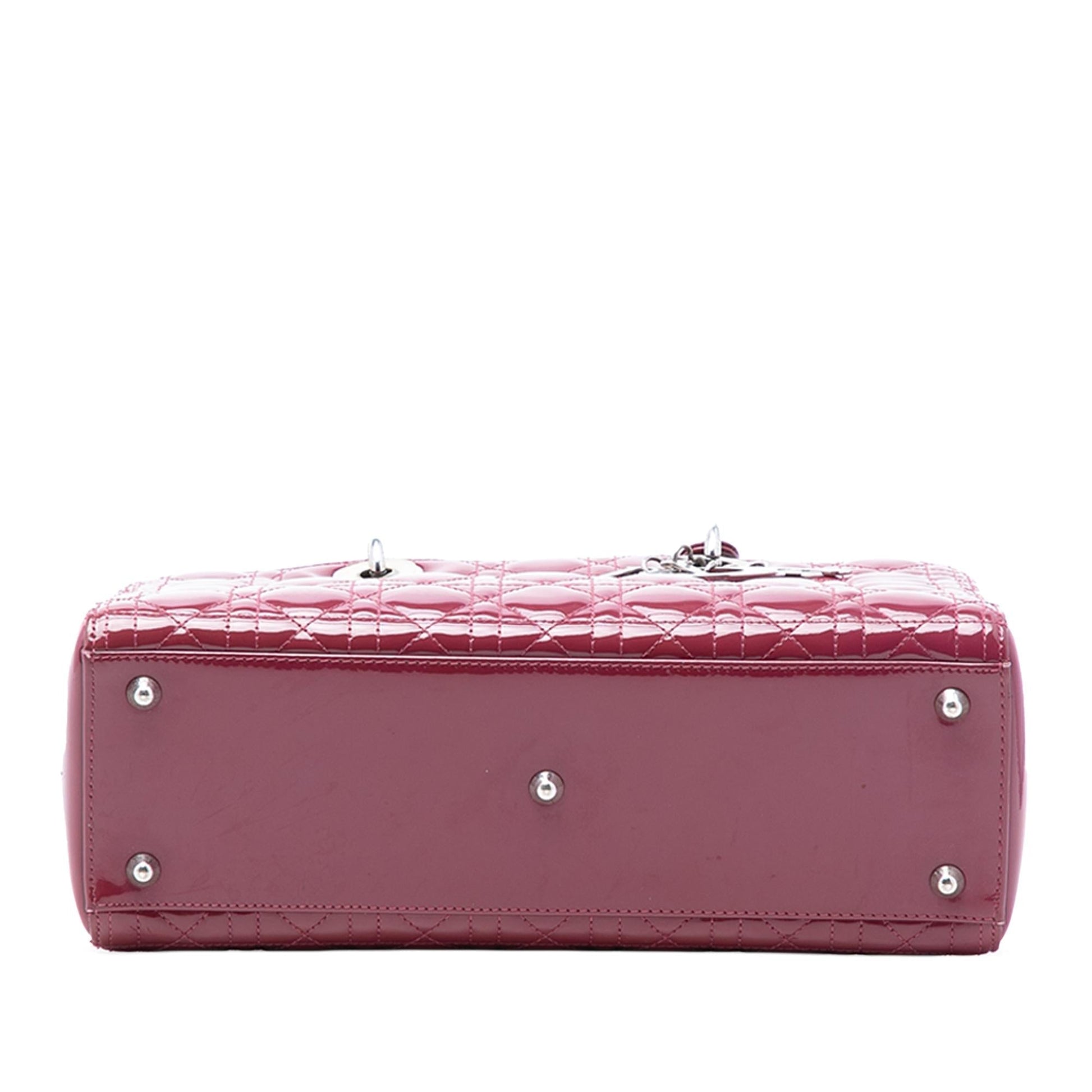 Dior Cannage Lady Satchel Bag Patent Large Lady Dior 8